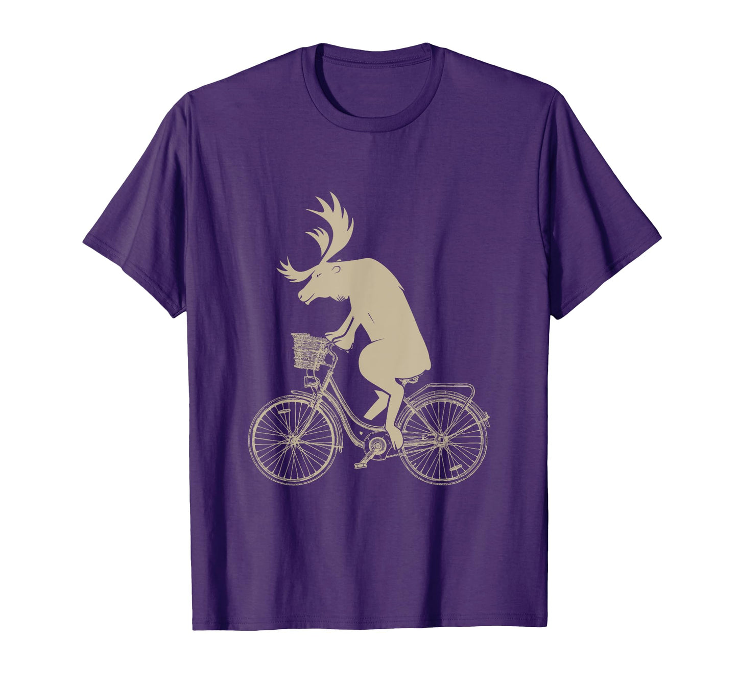 Funny Elk Riding a Cycle Animal Lover Gift T-Shirt