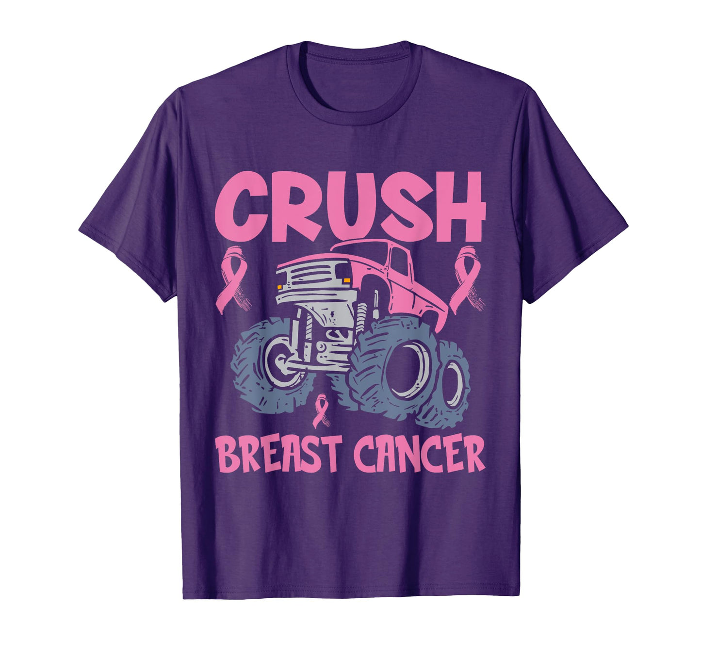 Crush Breast Cancer Awareness Truck pink Women Men Boys T-Shirt