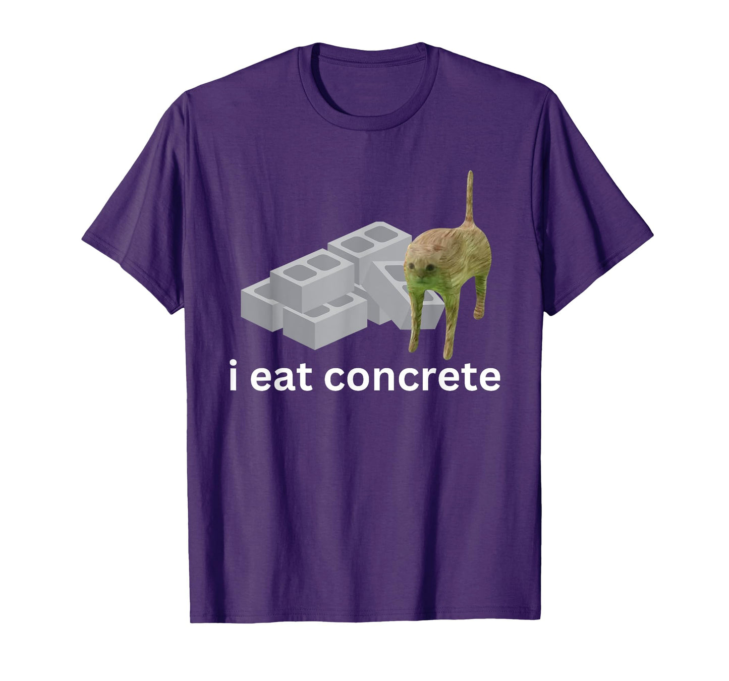 I Eat Concrete Funny Cursed Cat Meme Men Women T-Shirt