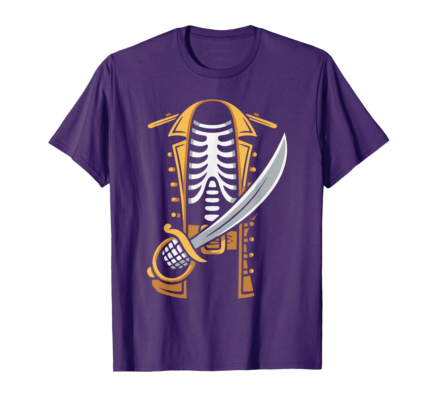 Skeleton Pirate Caribbean Cruise Costume Funny Halloween Men T-Shirt