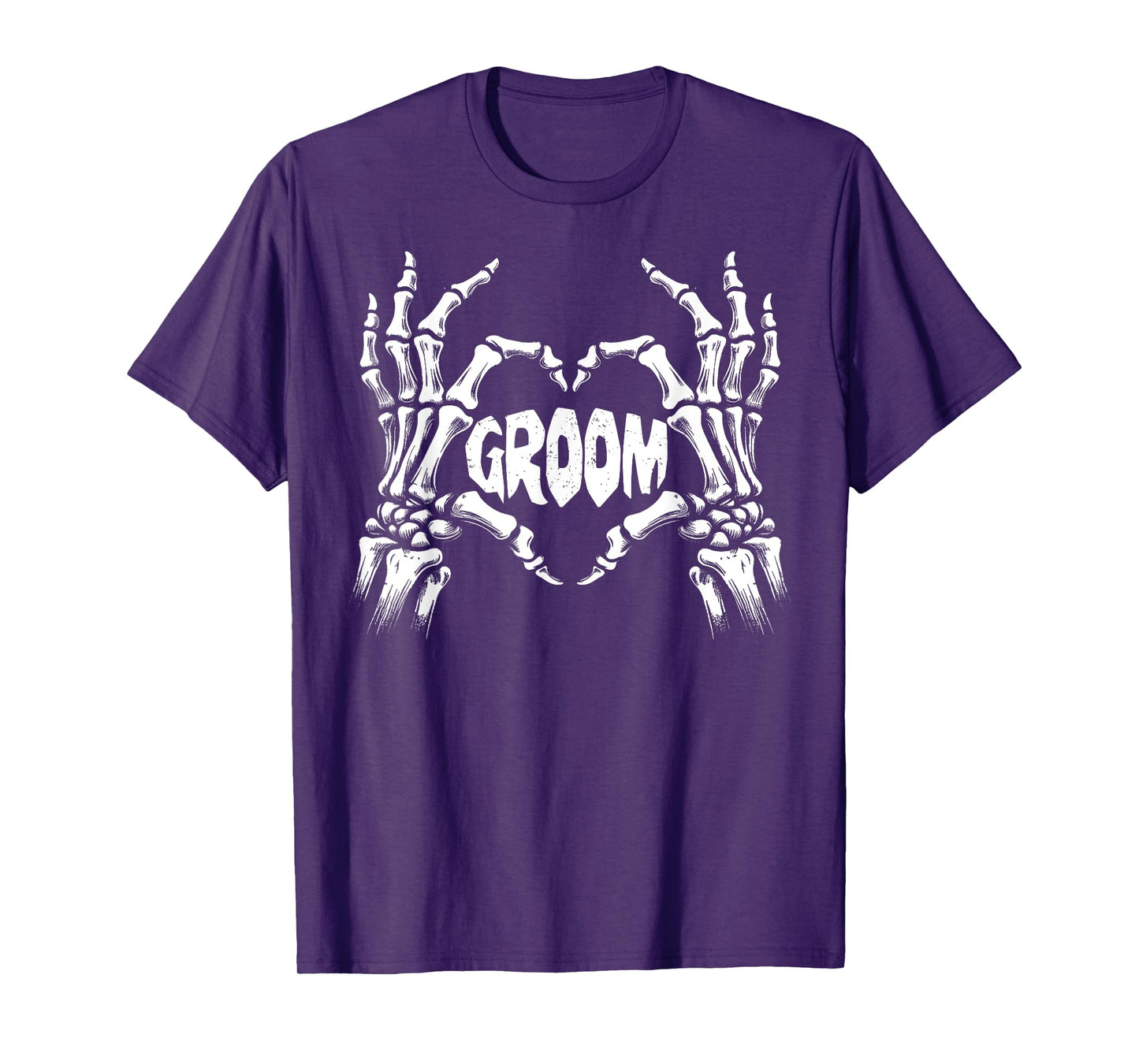Spooky Groom Skeleton Hands Halloween Engagement Wedding Tee T-Shirt