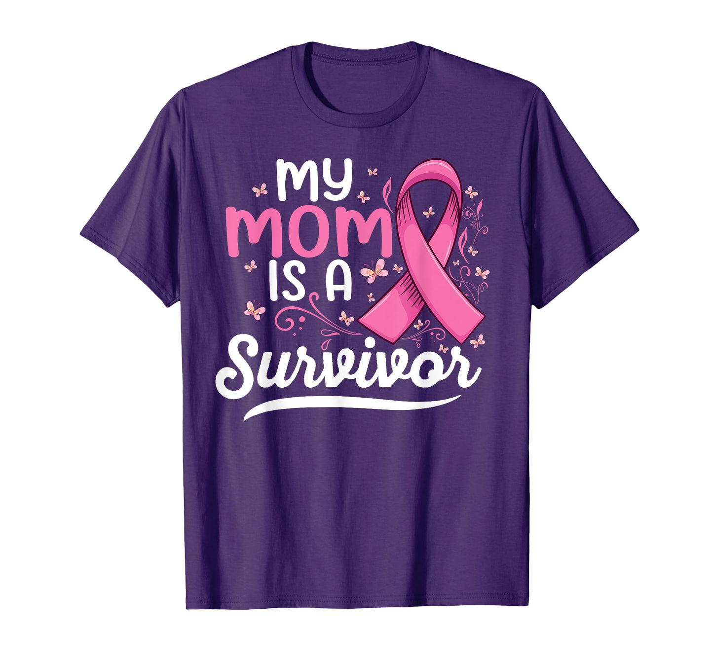 My mama is a survivor Support mom Breast Cancer Awareness T-Shirt