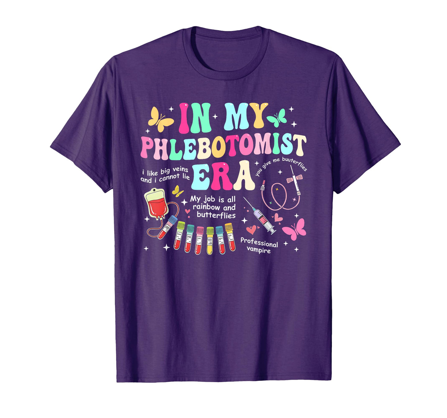 Groovy In My Phlebotomist Era Phlebotomy Tech Phleb Nurse T-Shirt