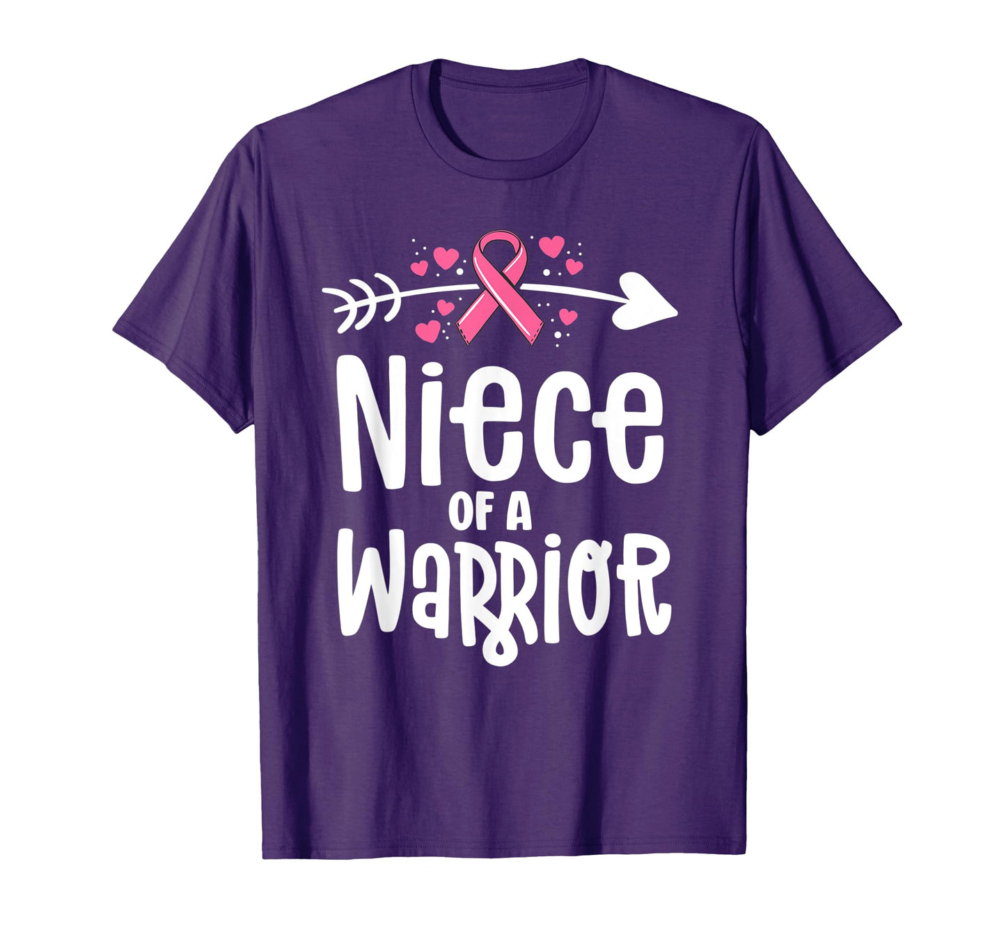 Niece Of A Warrior Family Breast Cancer Shirts Pink Ribbon T-Shirt