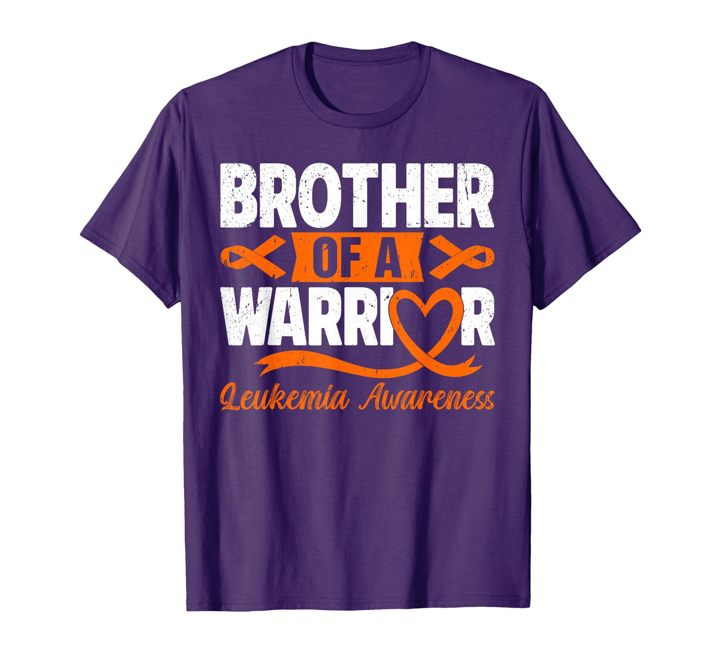 Brother Of A Warrior Leukemia Awareness Orange Ribbon T-Shirt