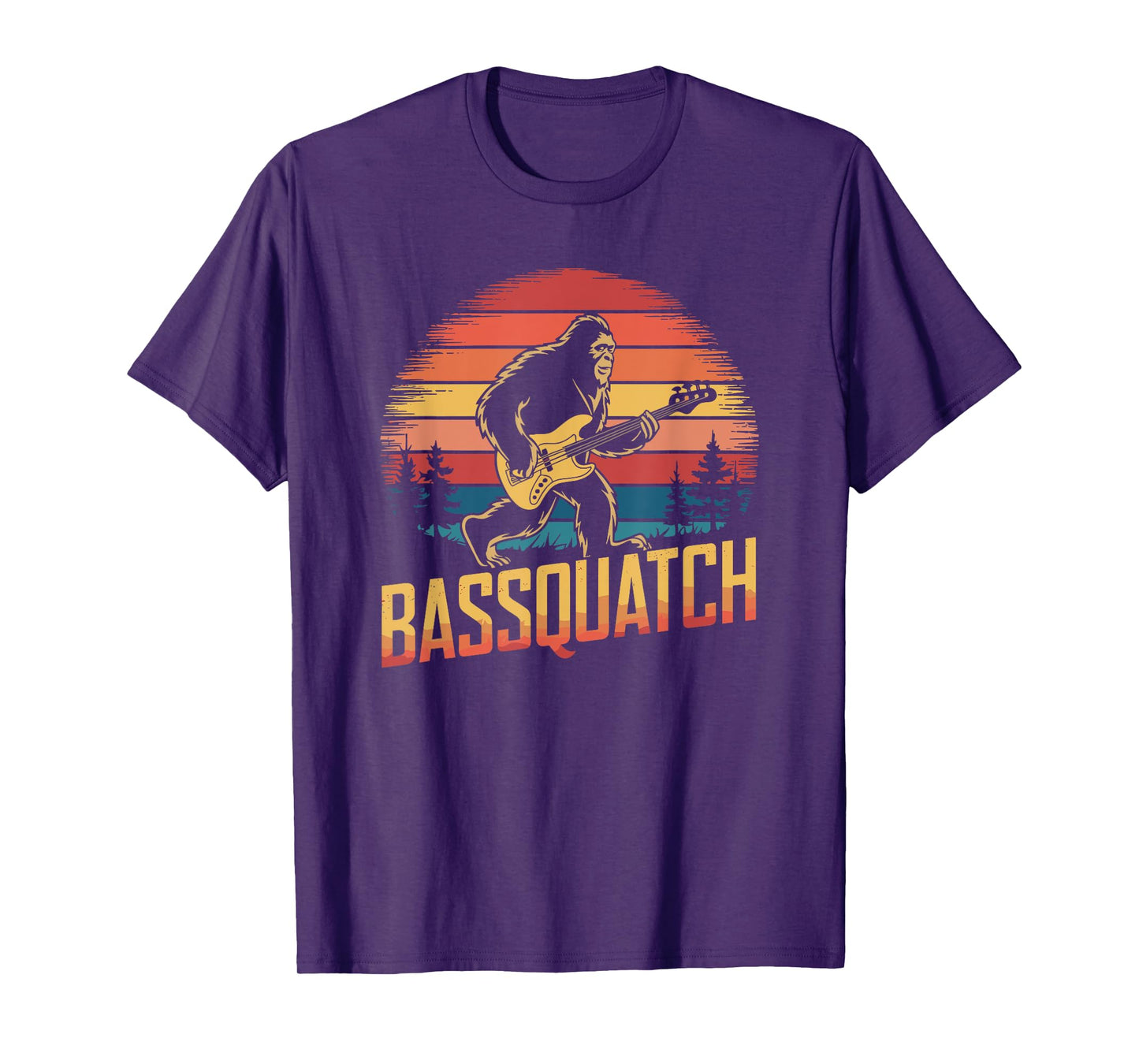 Bassquatch, Retro Bigfoot Bass Guitar Sasquatch T-Shirt