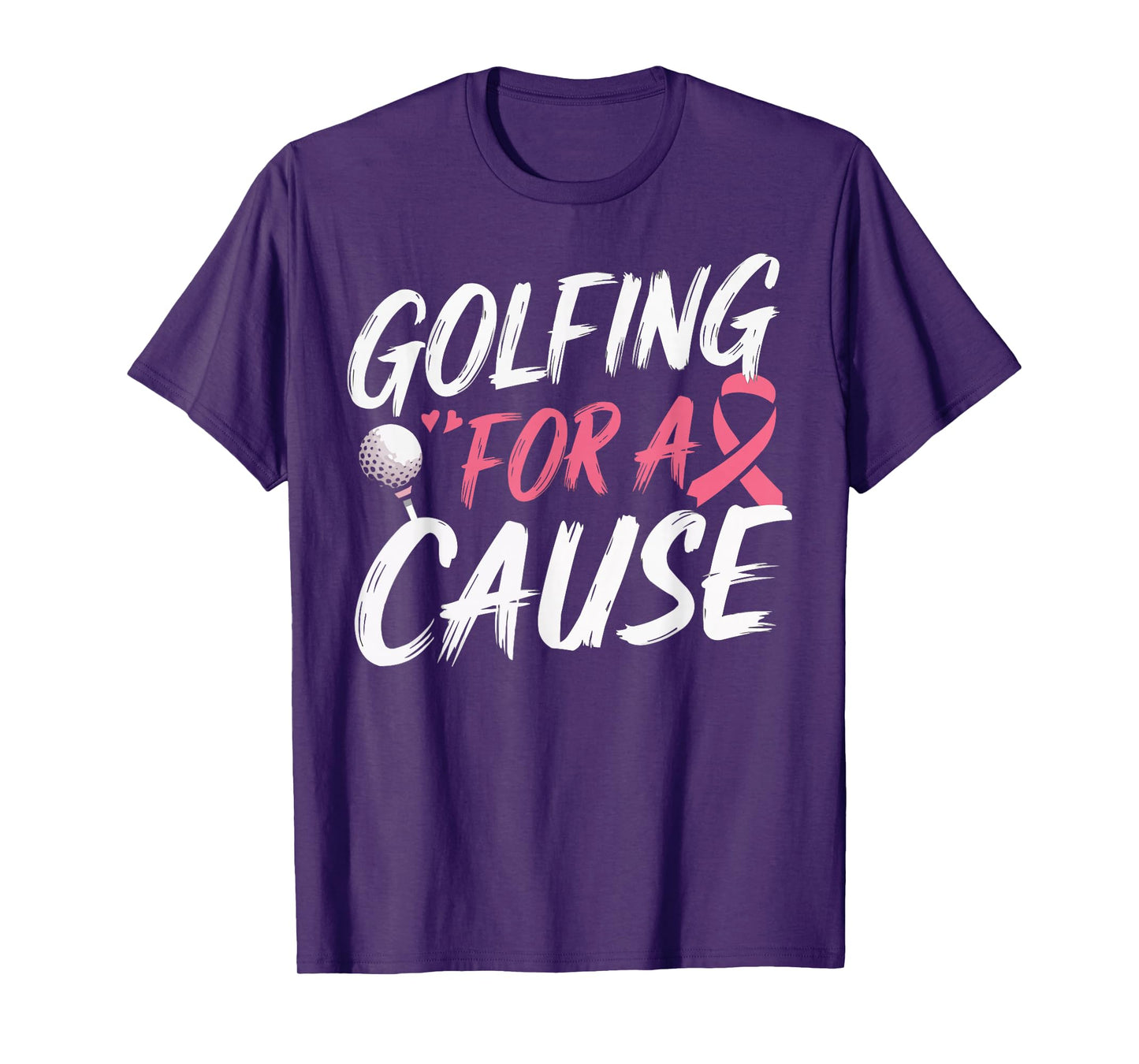 Golf Breast Cancer Awareness Month Golfer Pink Ribbon T-Shirt