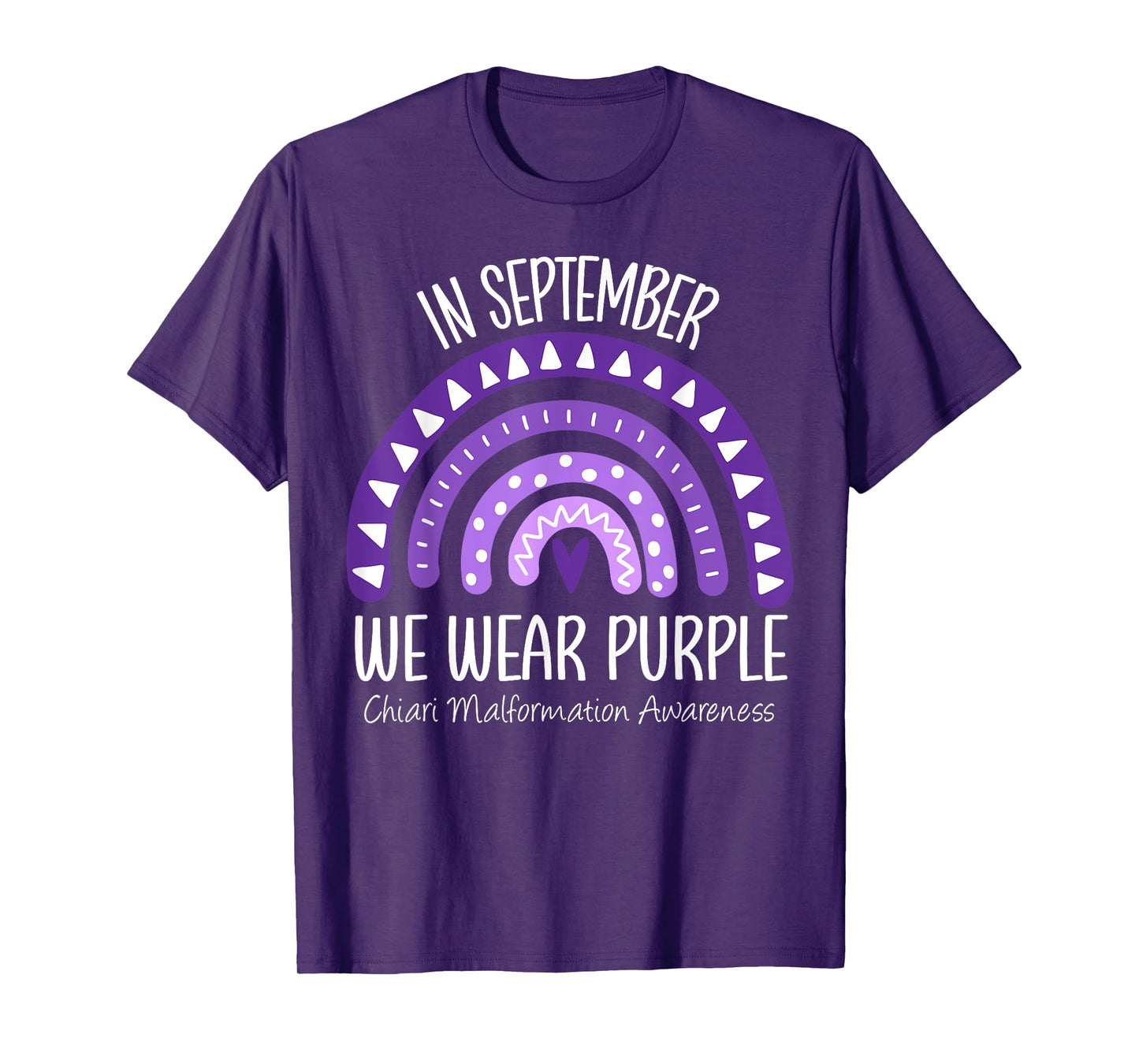 Rainbow September Wear Purple Chiari Malformation Awareness T-Shirt