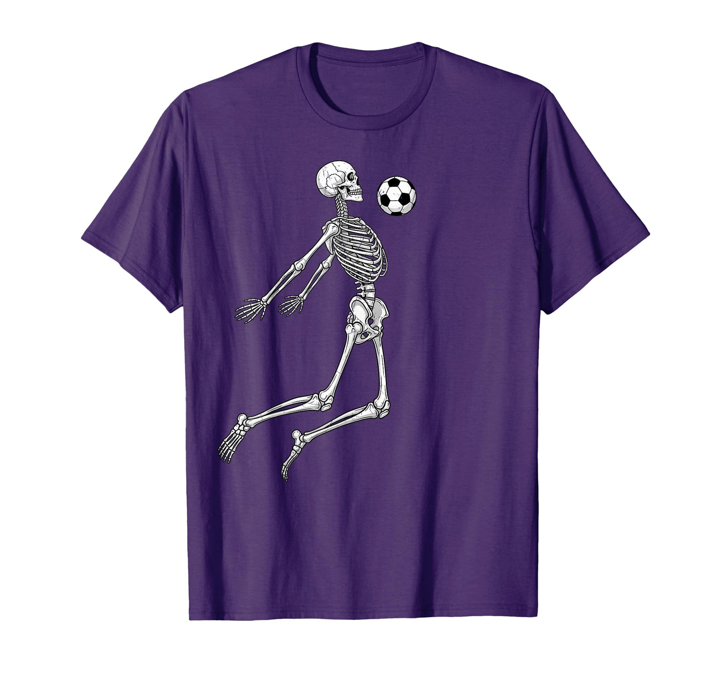 Skeleton Soccer Player Chest Ball Mid Air Sports Fan T-Shirt