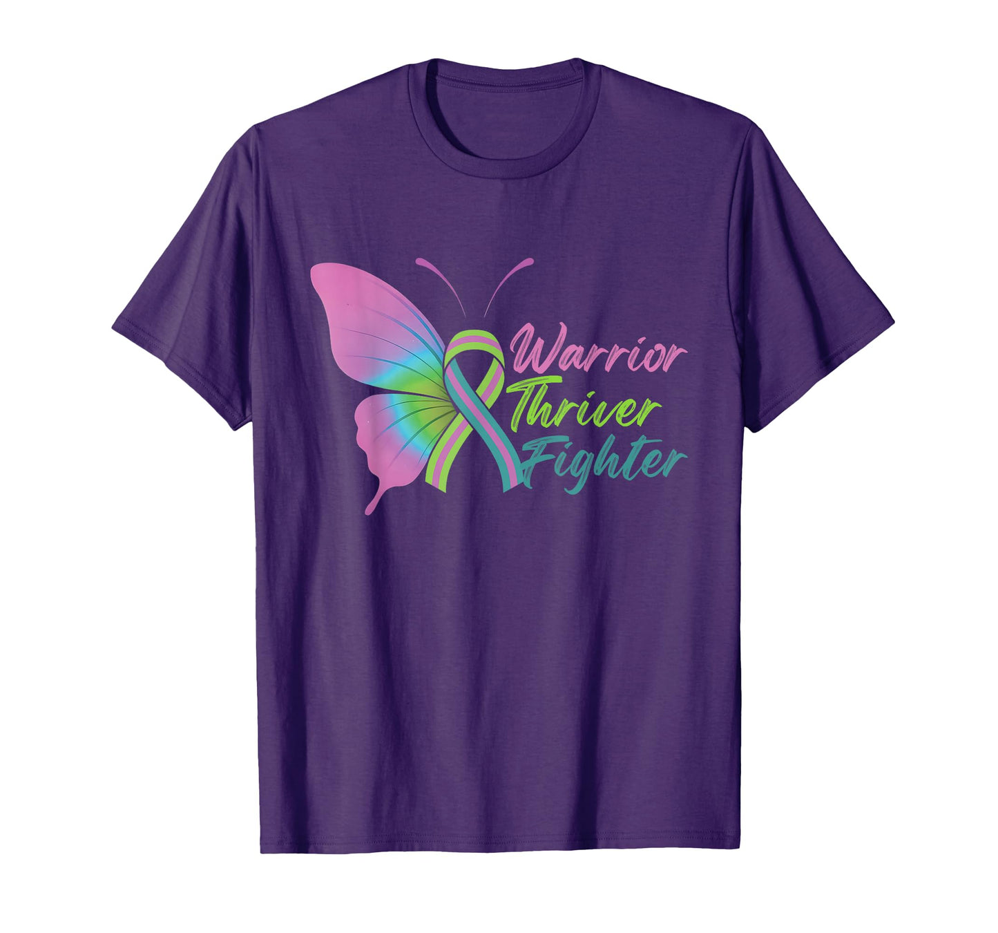 Warrior Thriver Fighter Metastatic Breast Cancer Butterfly T-Shirt