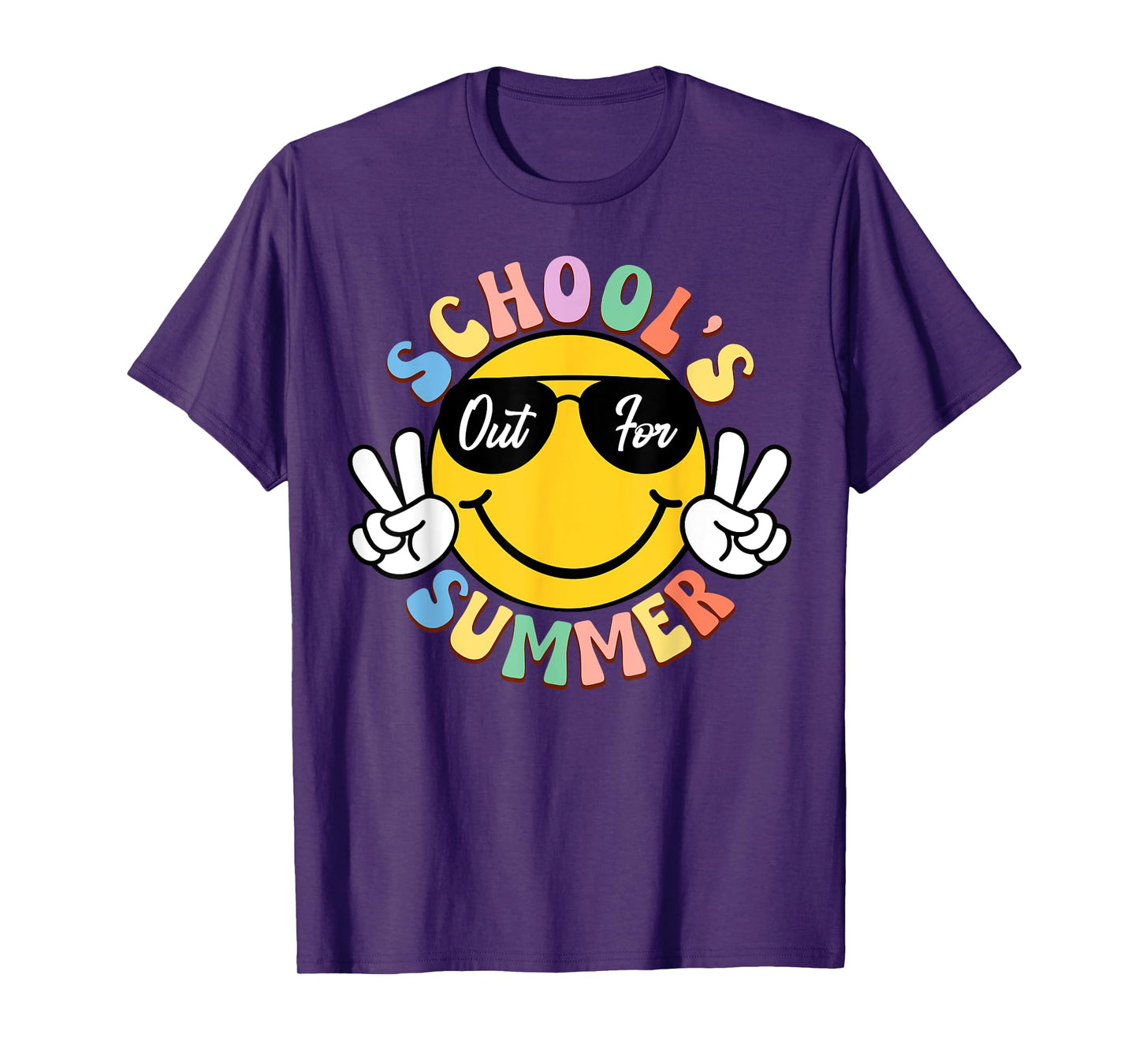 Last Day Of School Smile Teacher Kids Schools Out For Summer T-Shirt