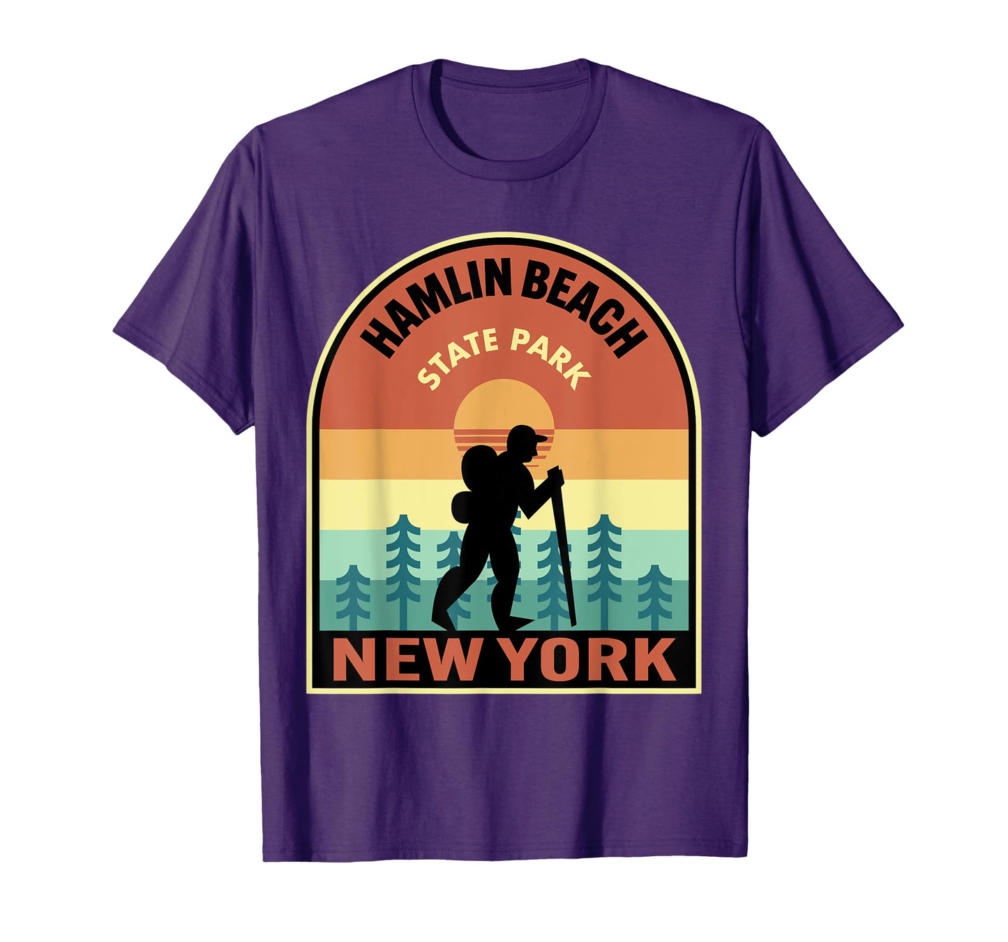 Hamlin Beach State Park New York Retro Hiking Men Women Kids T-Shirt