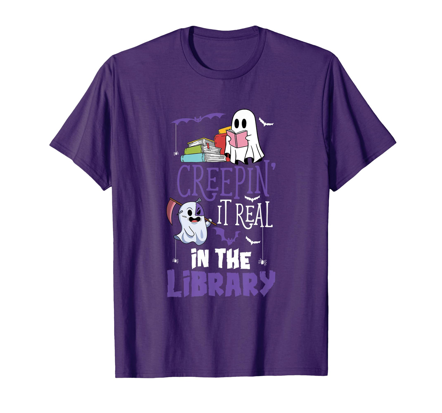 Scary Librarian Reading Teacher Book Lover Halloween Library T-Shirt