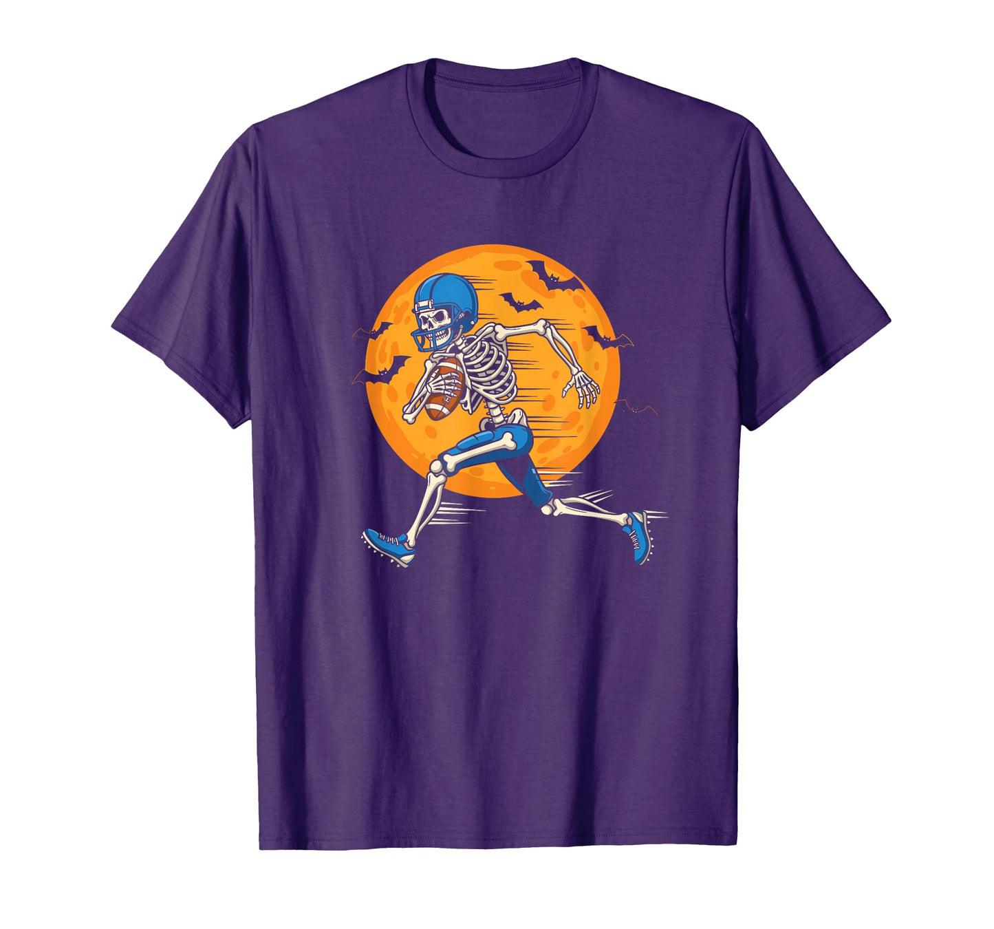 Skeleton Football Player Spooky Halloween Sports Outfit T-Shirt