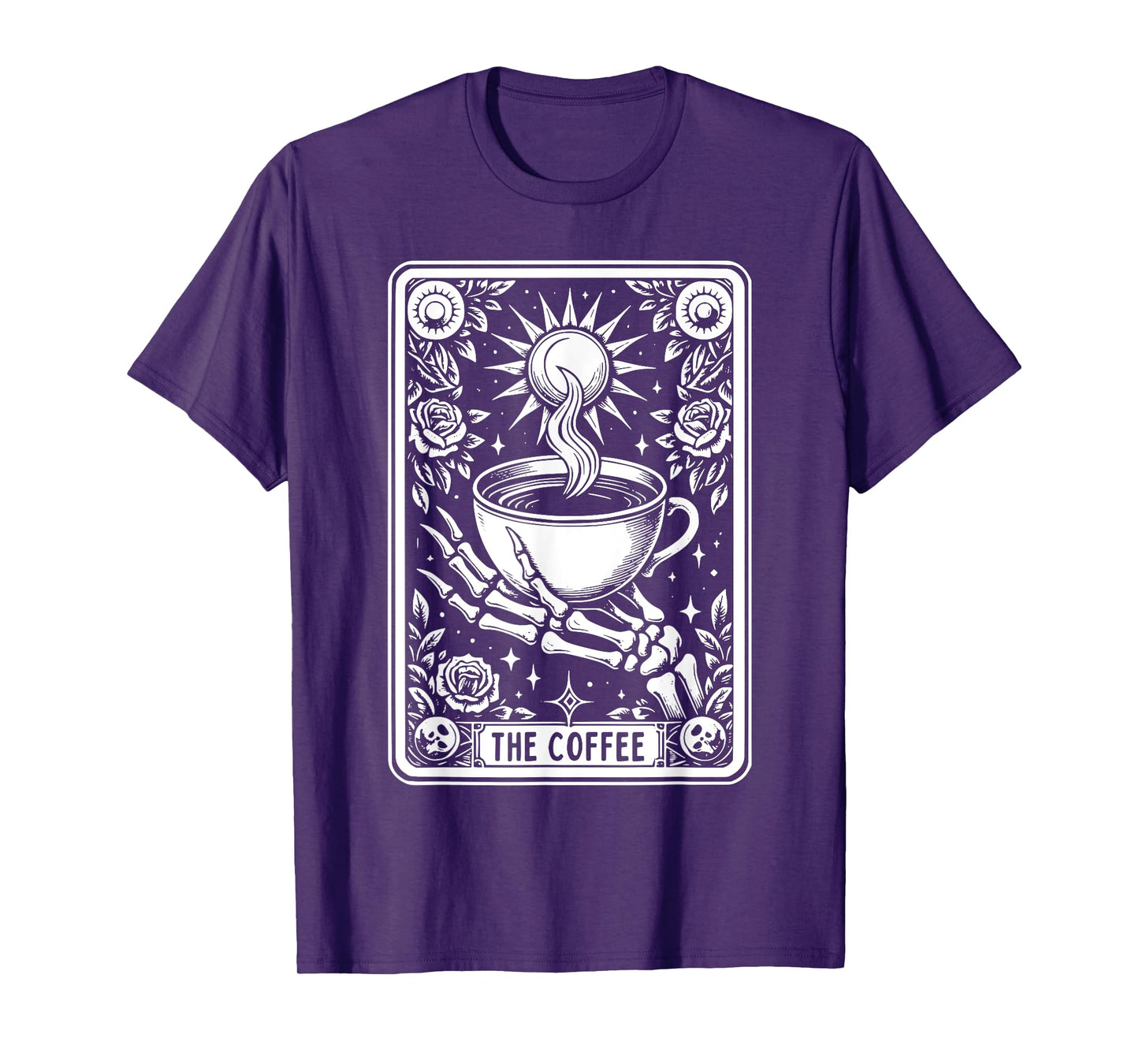 The Coffee Tarot Cards Skeleton Coffee Gifts Tarot Card T-Shirt