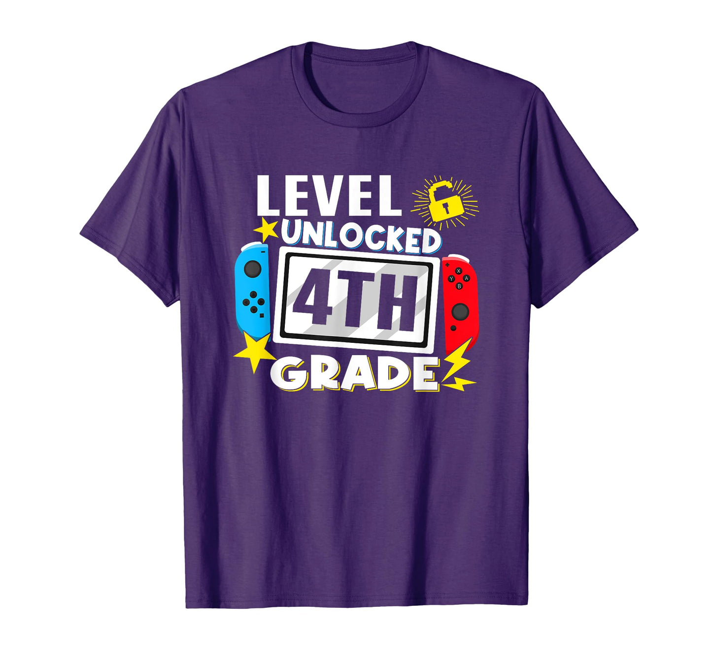 First Day Of 4th Grade Level Unlocked Game Back To School T-Shirt