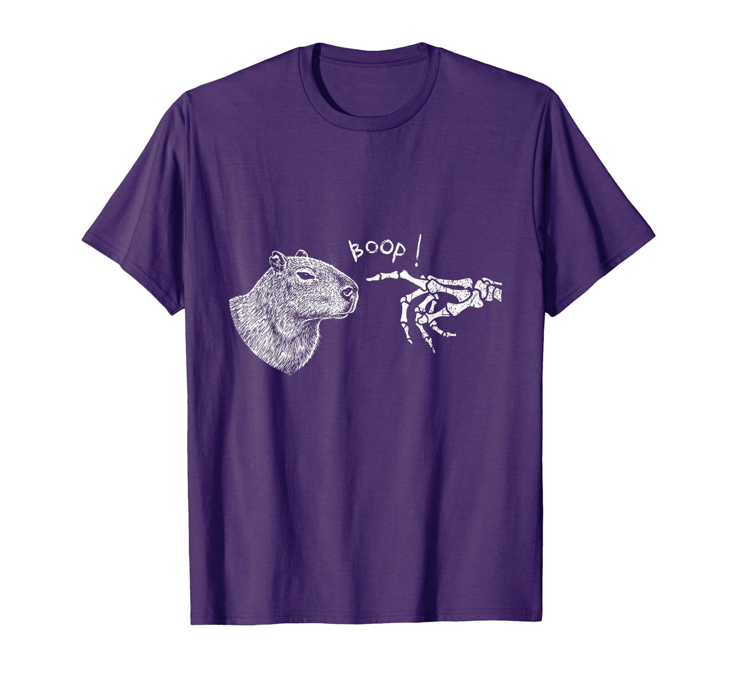 Capybara Skeleton Hand Boop Halloween Women Girls Kids T-Shirt
