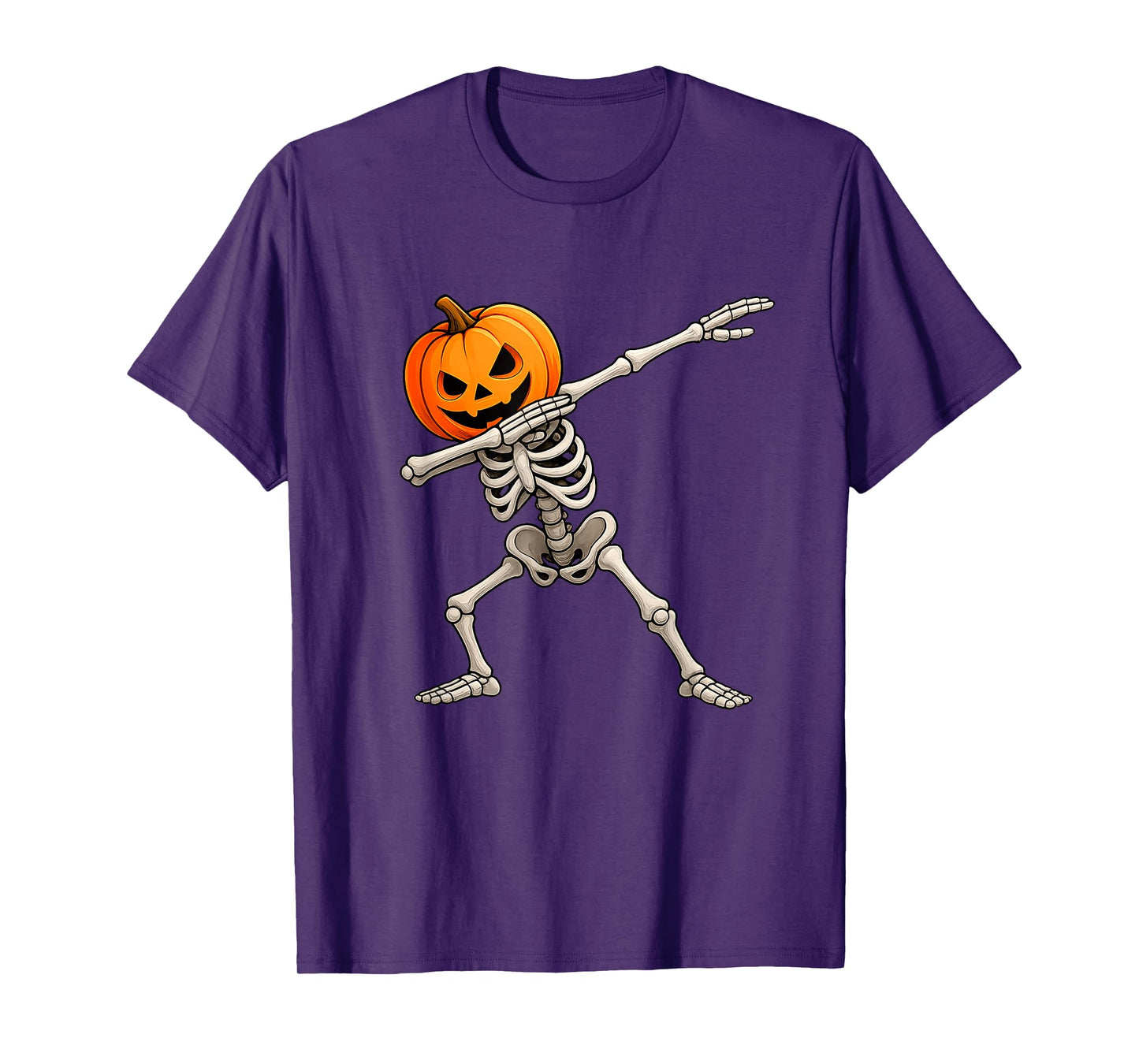 Halloween Dabbing Skeleton Pumpkin Dab Scary Kids Boys Girls T-Shirt