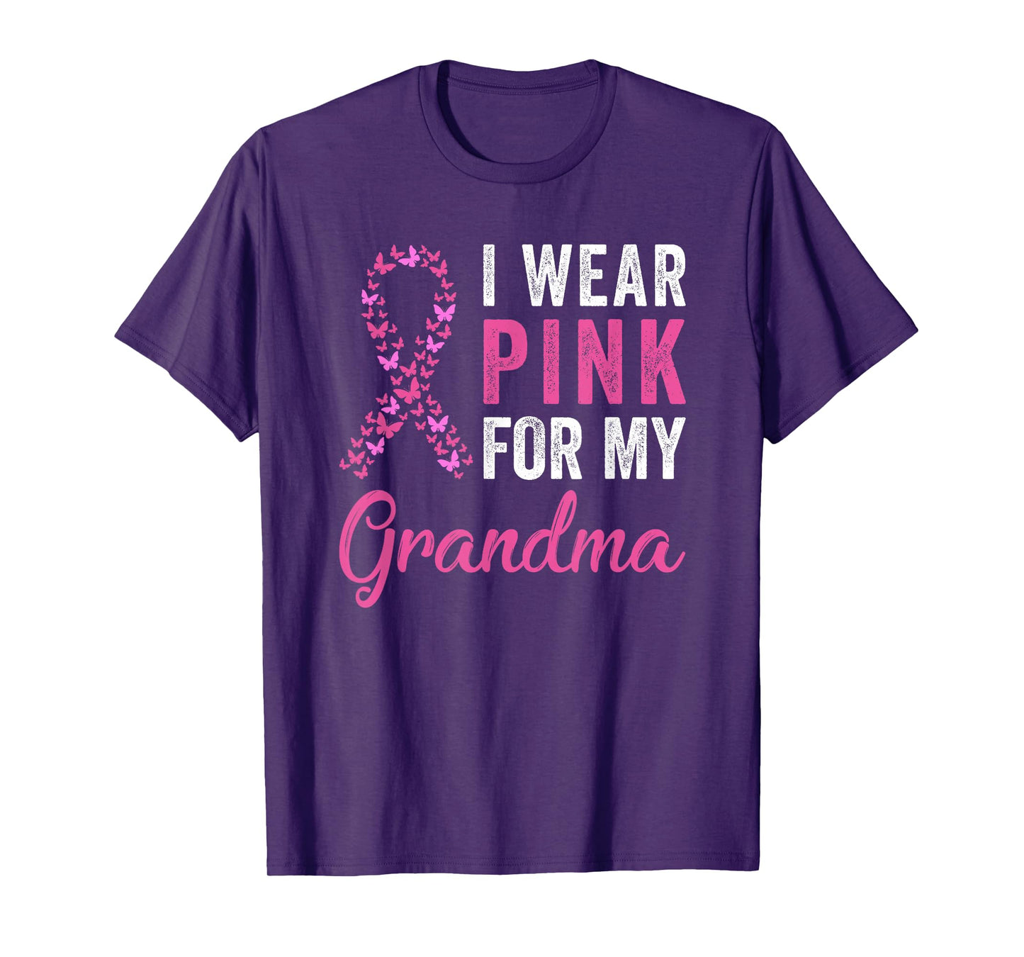 I Wear Pink For My Grandma Ribbon Breast Cancer Support T-Shirt