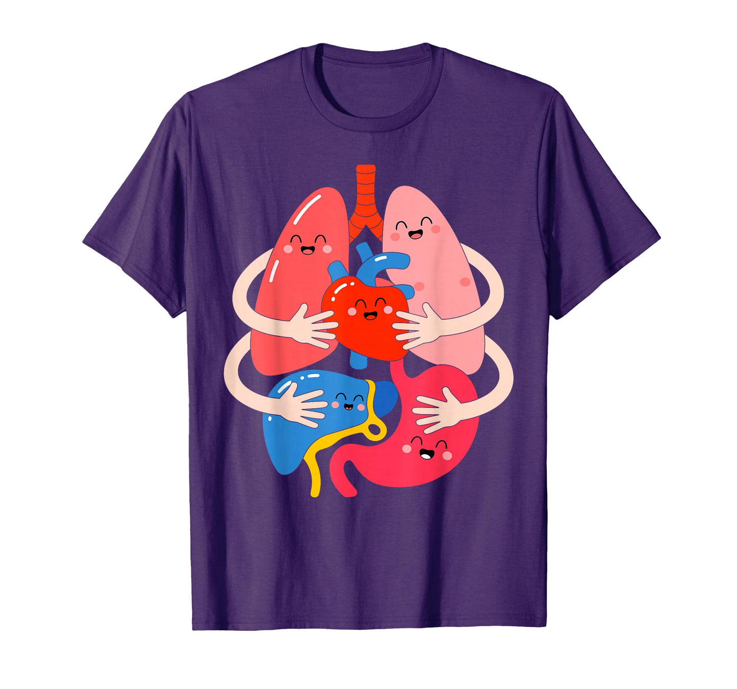 Hugging Anatomy Organs Cute Funny Medical Costume Gifts T-Shirt