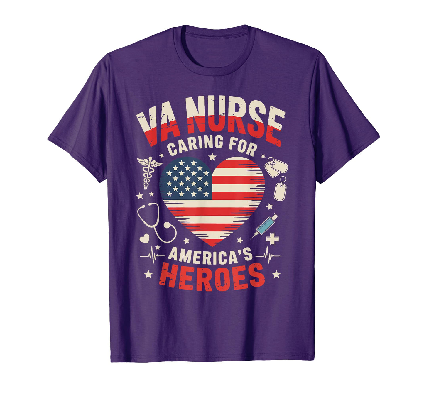 VA Nurse For Women Work Patriotic 4th of July Memorial Day T-Shirt