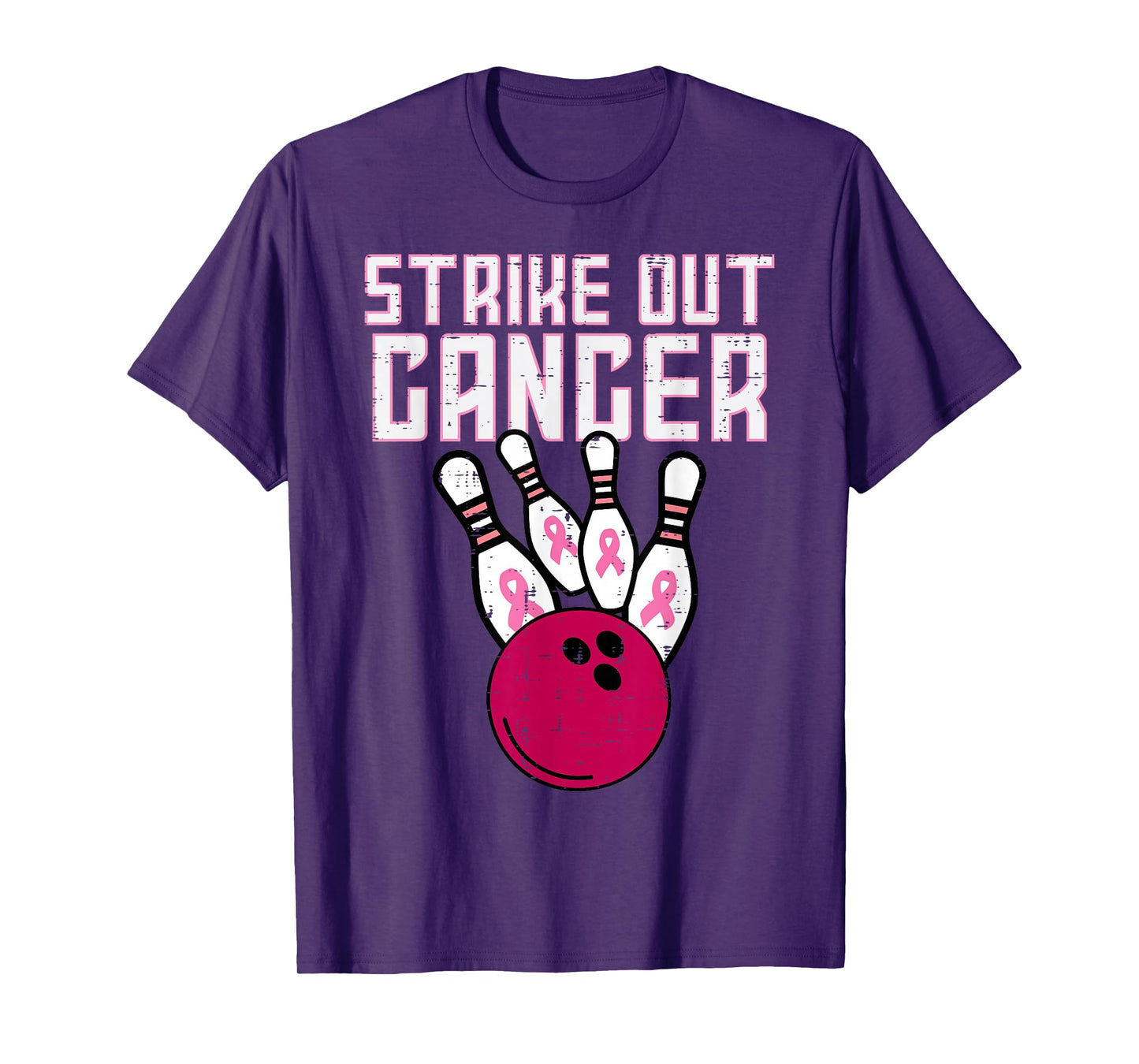 Strike Out Breast Cancer Bowling Awareness Men Women Kids T-Shirt