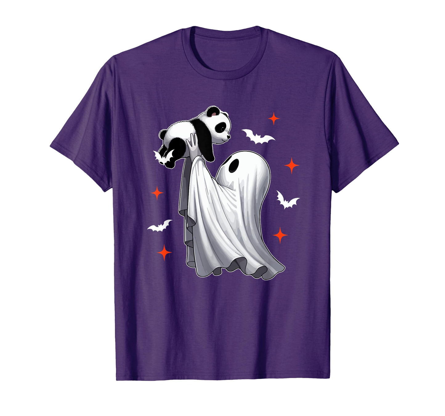 Boo Ghost Hunging Panda Halloween Animal Lover Kids Family T-Shirt