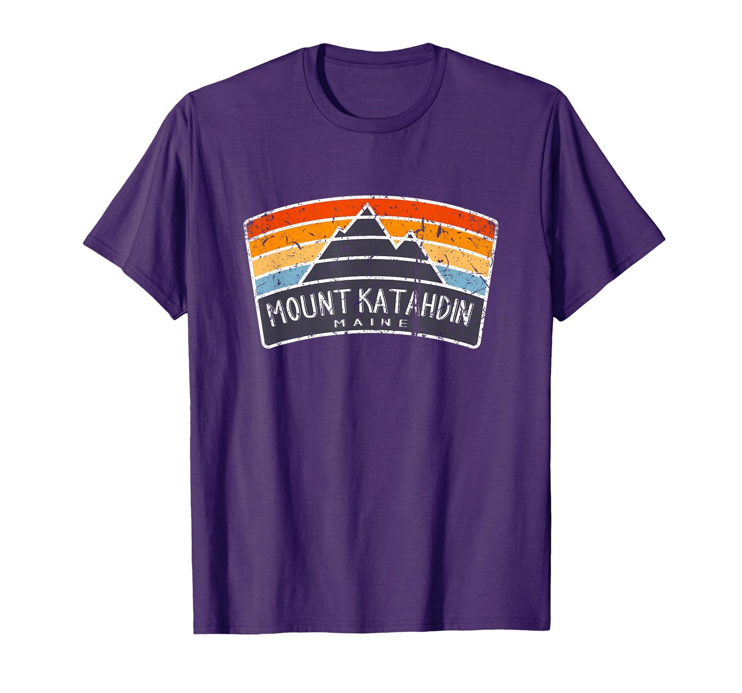 Vintage Mount Katahdin Maine Art Graphic T-Shirt