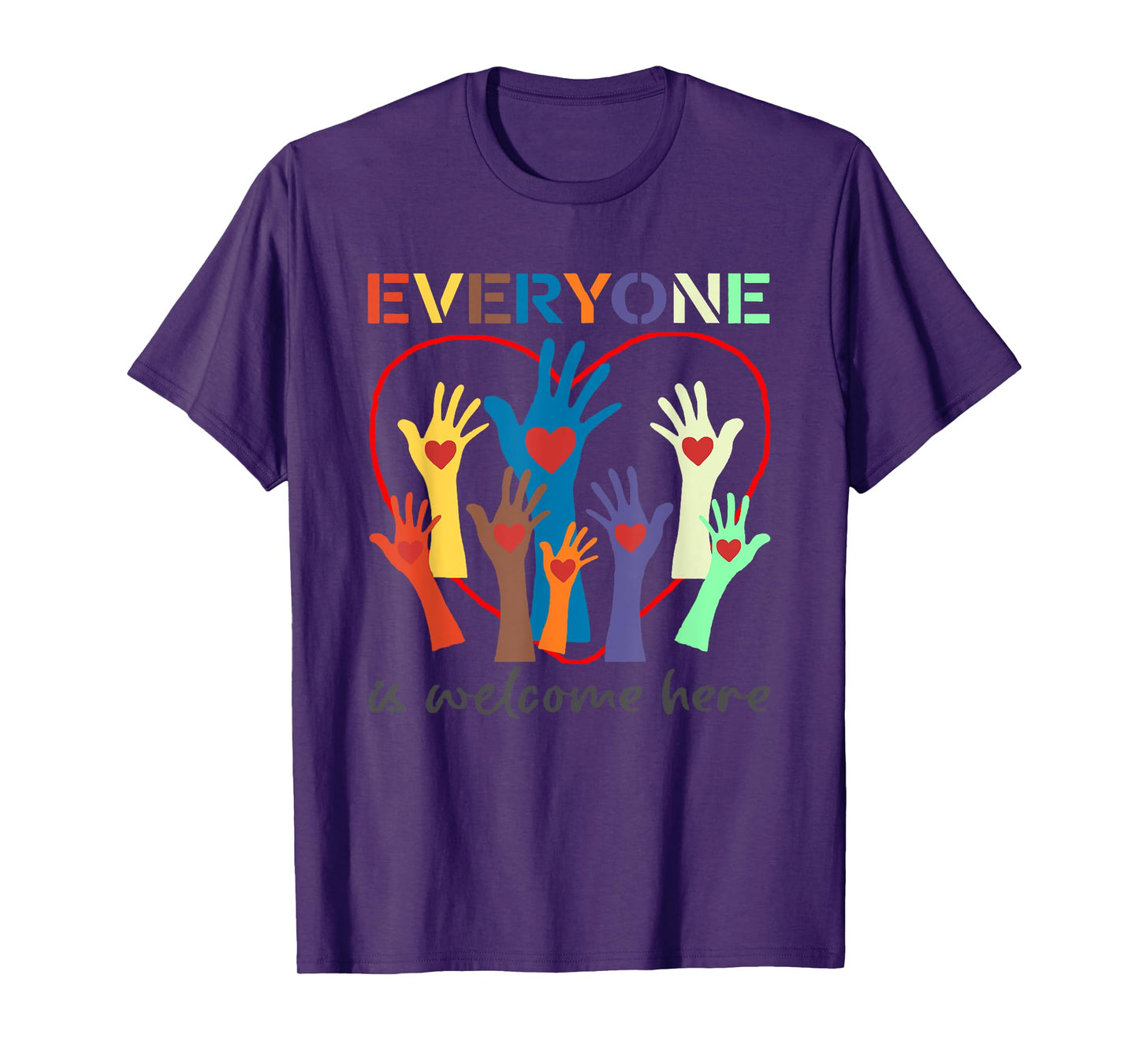 Trendy Tee Groovy Idaho Teacher Everyone Is Welcome Here T-Shirt