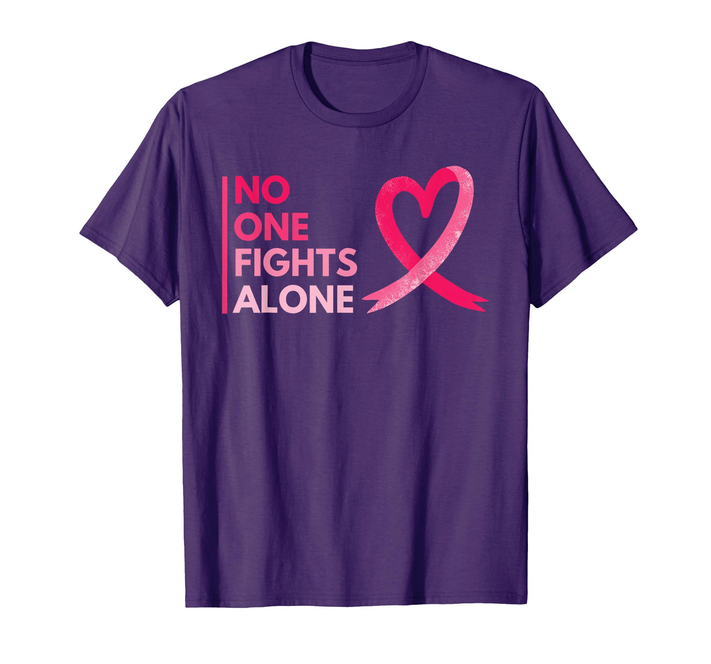 No One Fights Breast Cancer Alone Breast Cancer Awareness T-Shirt