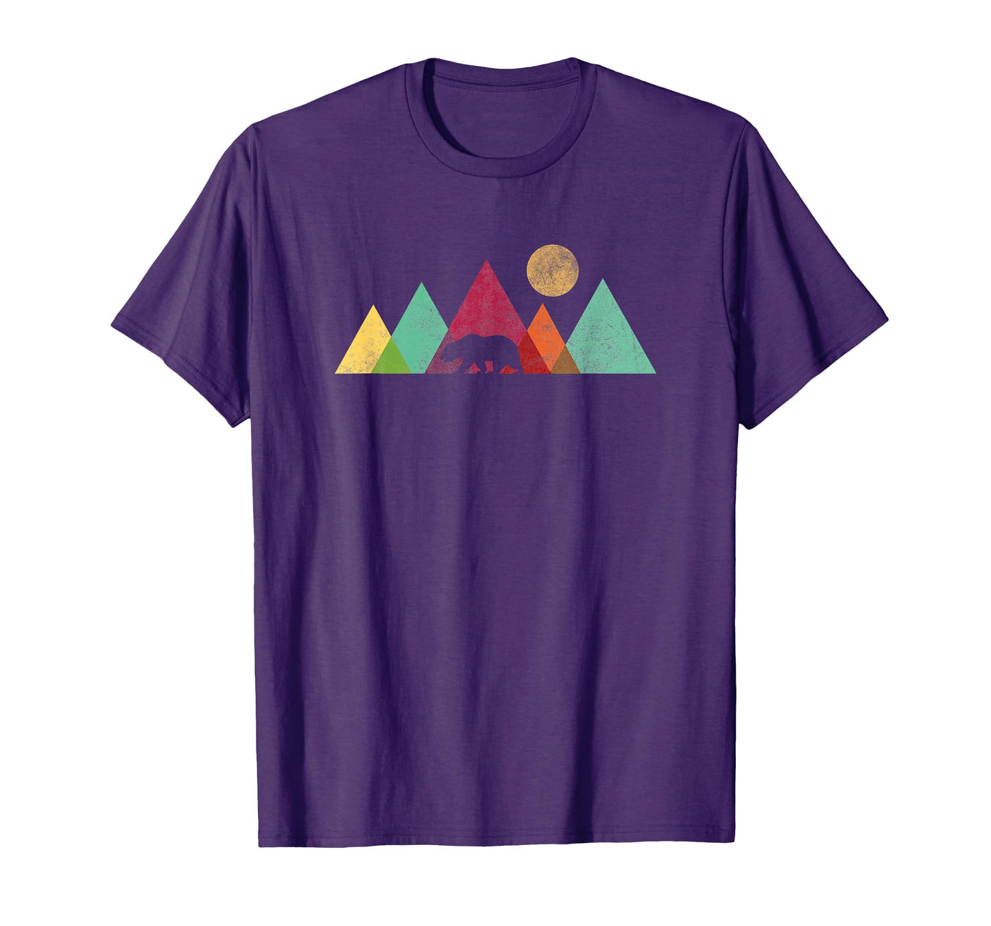 Retro Mountain Bear Wildlife Nature Vintage Forest Hiking T-Shirt