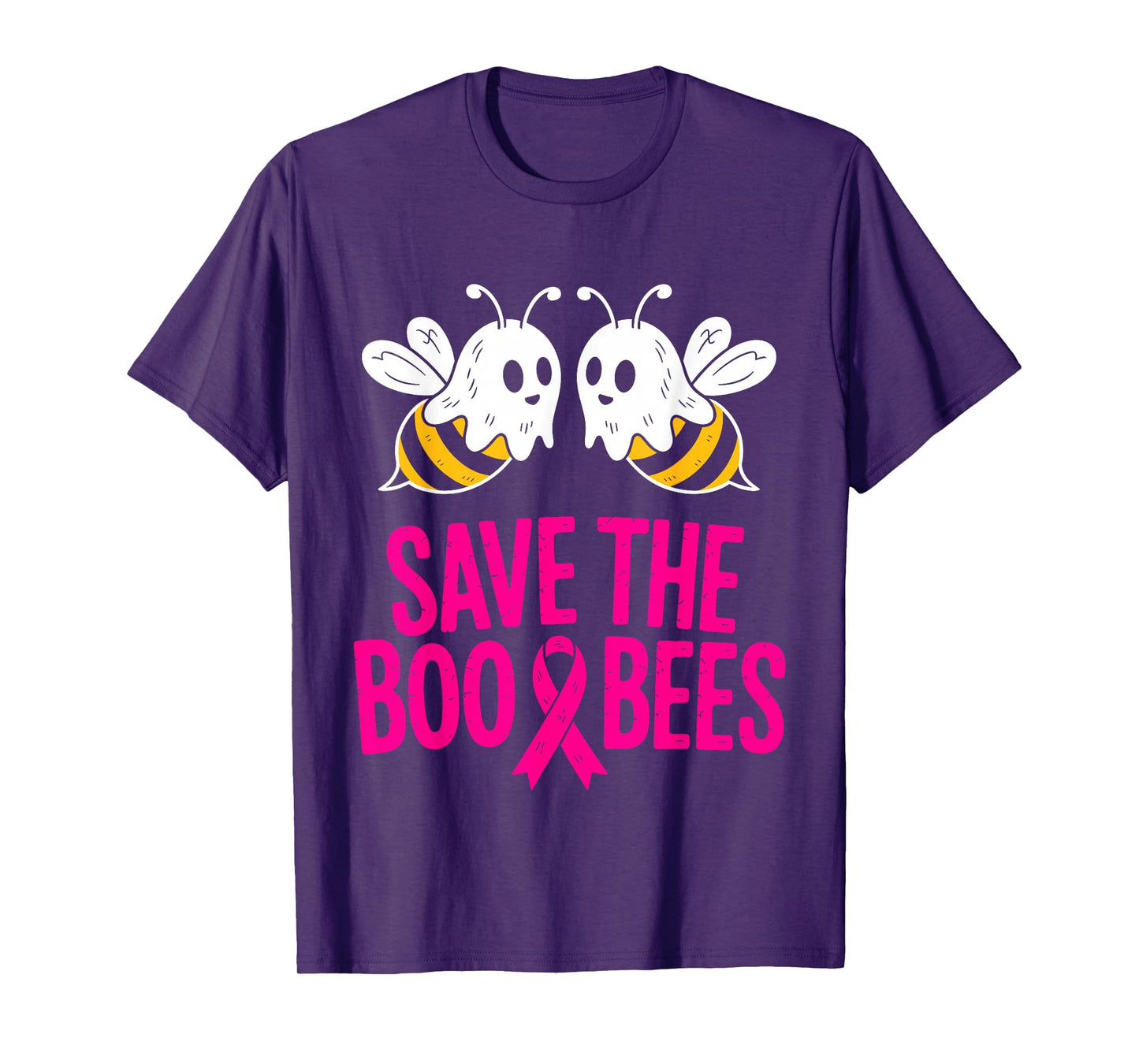Save The Boo Bees Funny Ghost Bee Breast Cancer Awareness T-Shirt