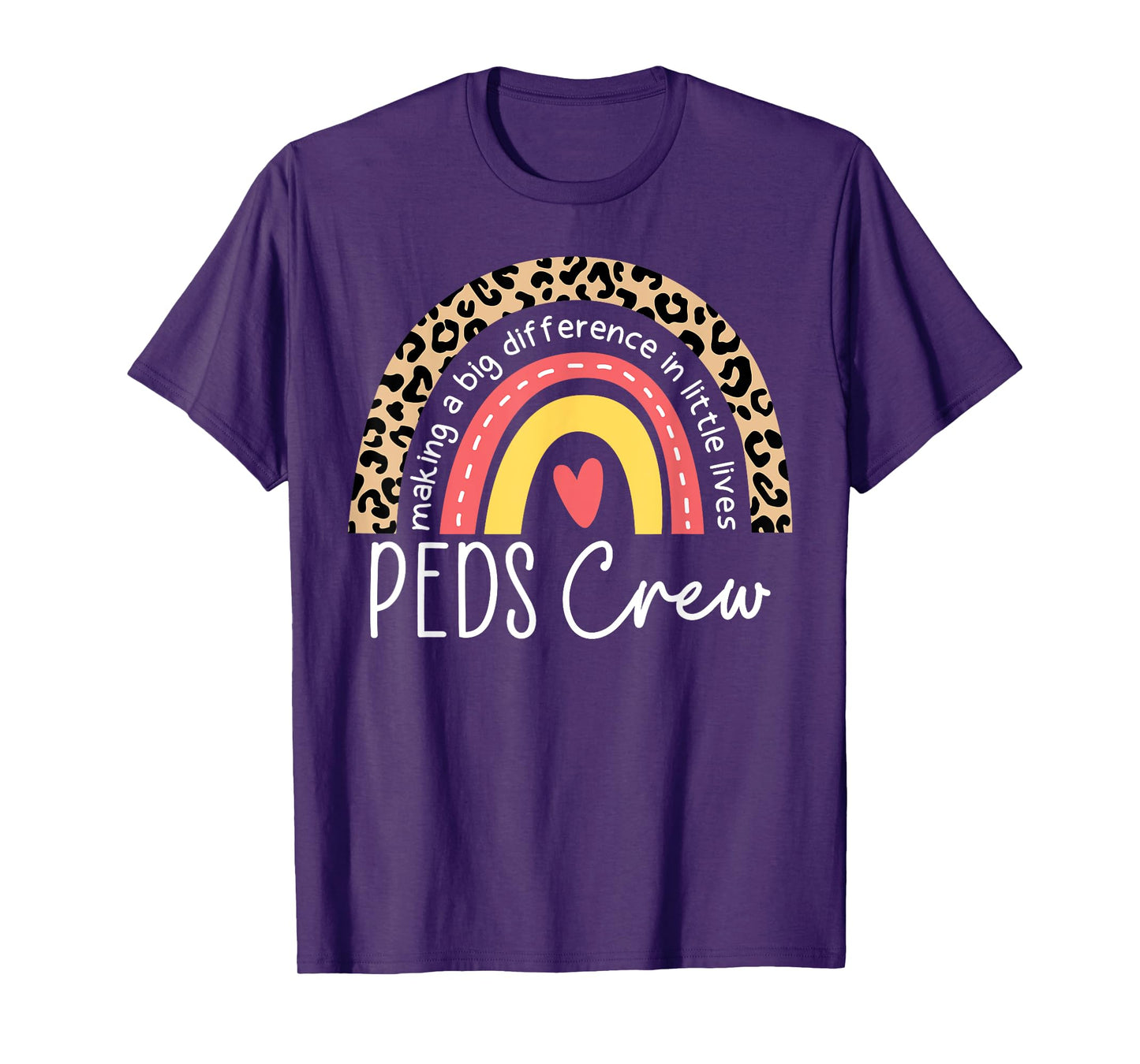 Pediatric Crew Peds Nurse Leopard Rainbow PICU Nurses T-Shirt