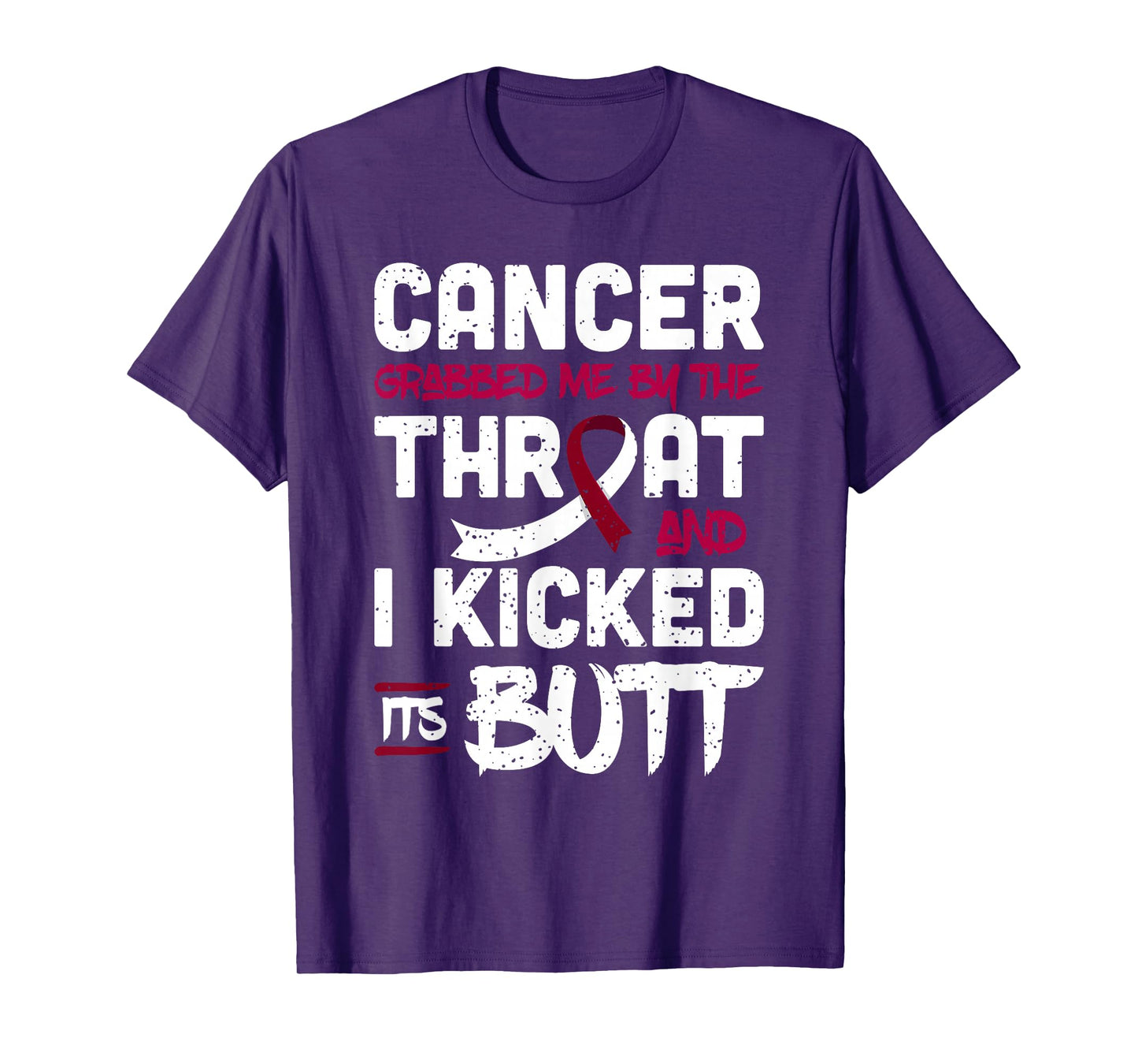 Cancer Grabbed Me By The Throat Head & Neck Cancer Awareness T-Shirt