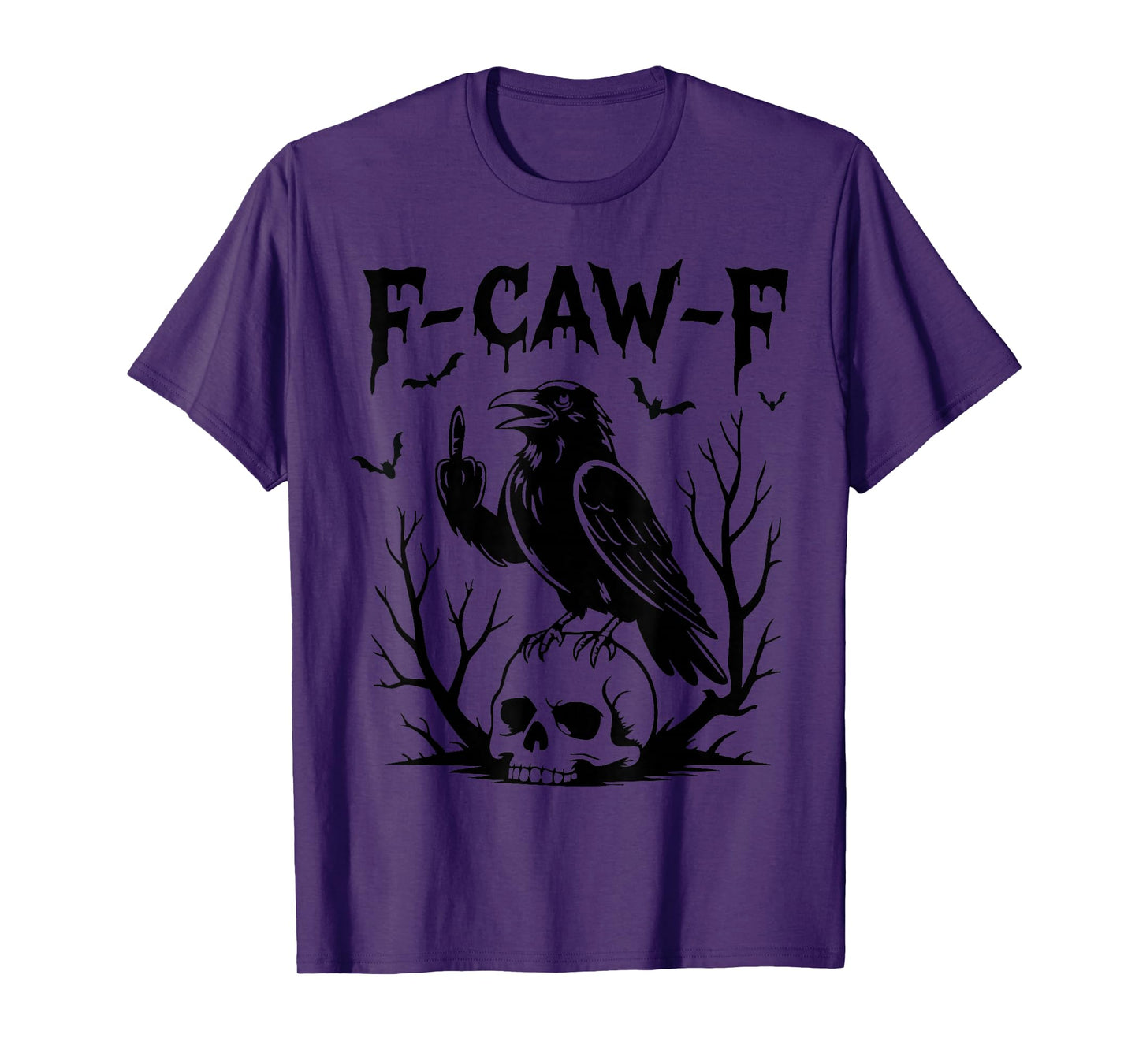 F-Caw-F Funny Black Crow Bird Moon Gothic Adult Humor F cawF T-Shirt