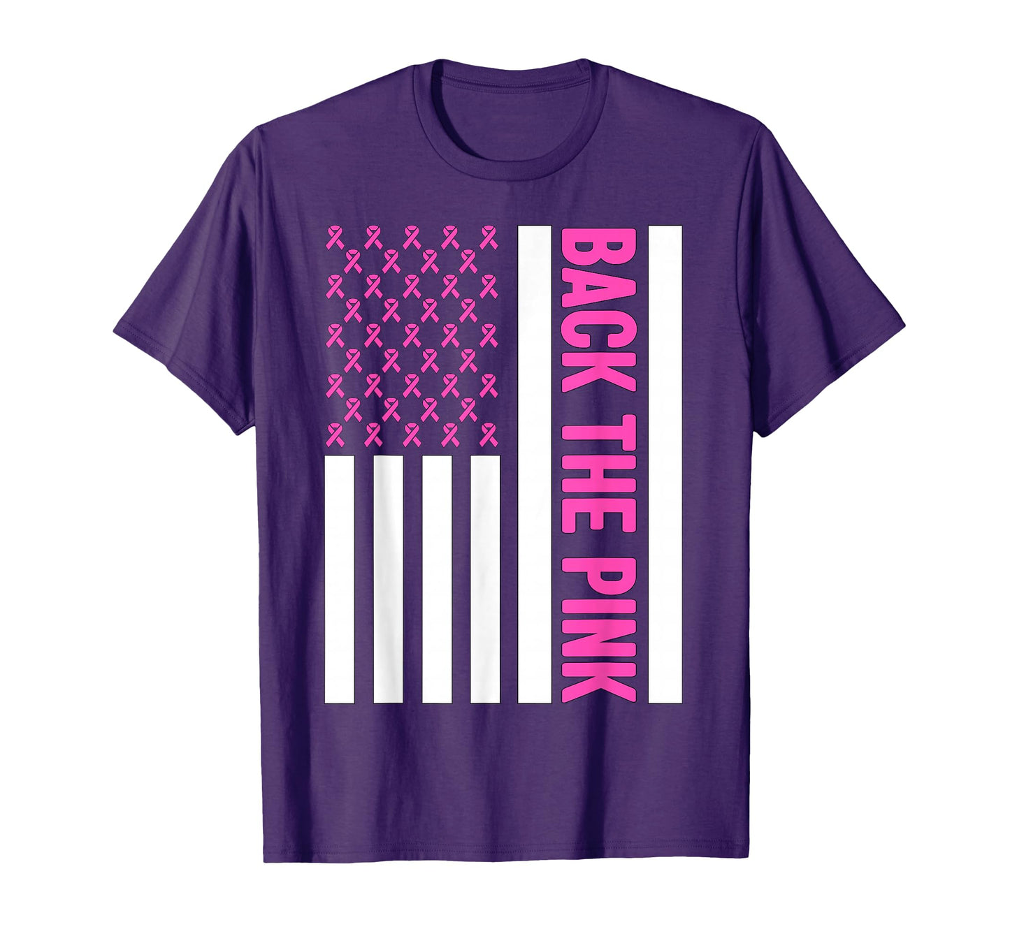 Back The Pink Warrior Flag American Breast Cancer Awareness T-Shirt