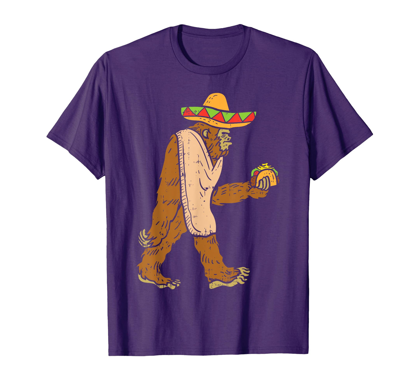 Mexican Bigfoot Sombrero Taco El Squatcho Fun Cinco De Mayo T-Shirt