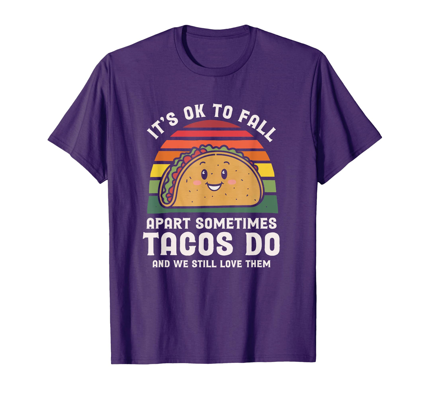 Vintage Mental Health Its Ok To Fall Apart Taco Awareness T-Shirt