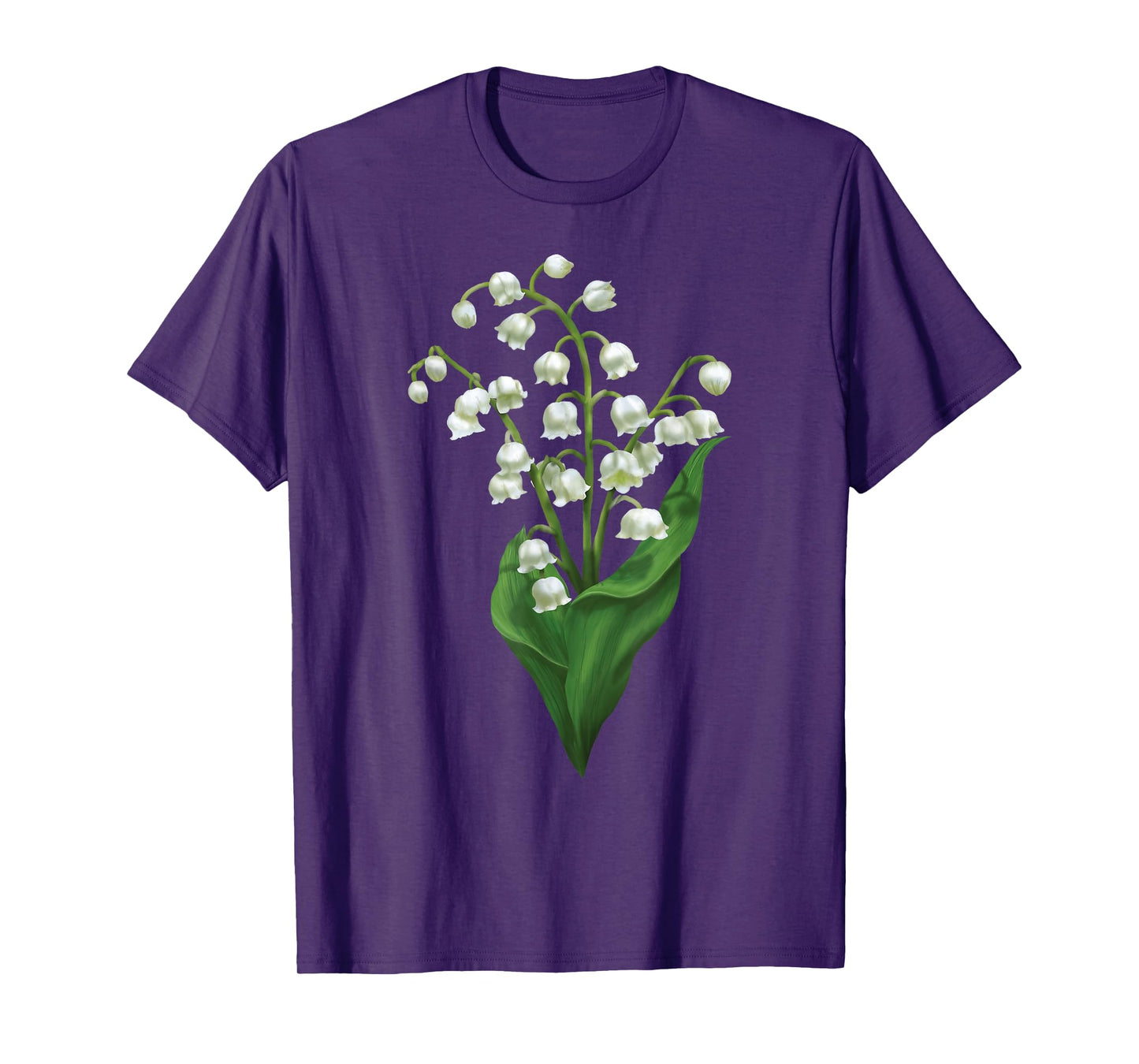 White Lily Of The Valley Spring Flower Watercolor T-Shirt