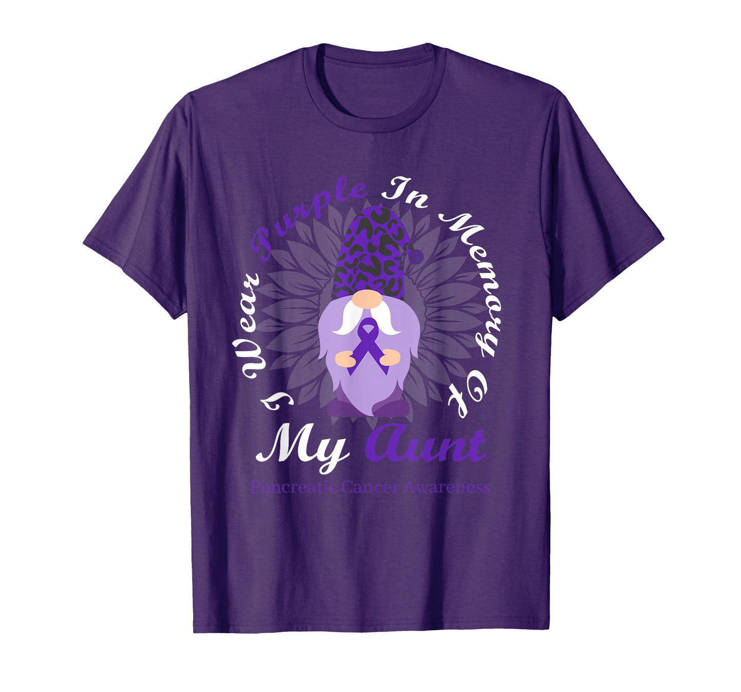 I Wear Purple In Memory Of My Aunt Pancreatic Cancer T-Shirt
