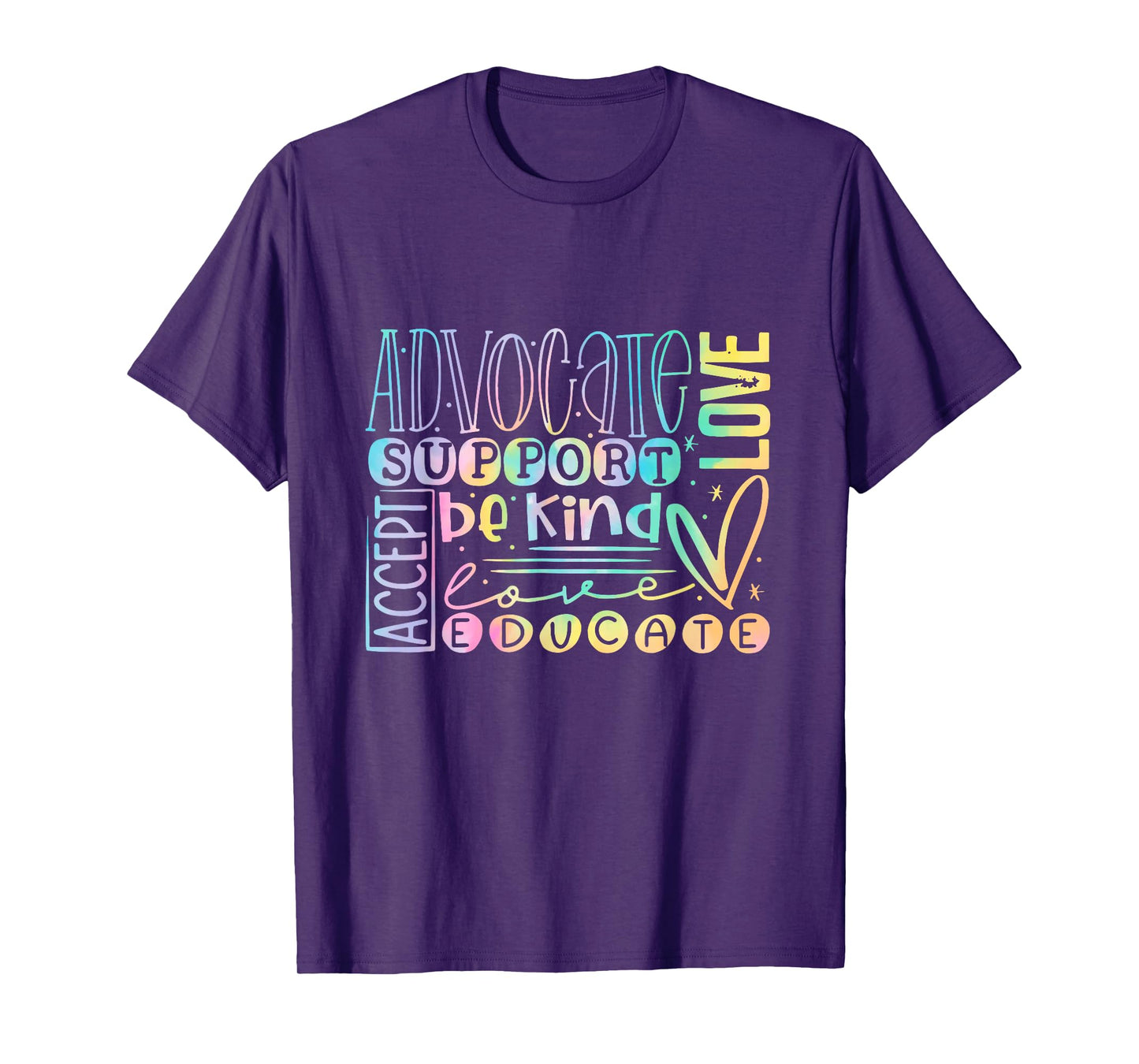 Advocate Love Support Accept Be Kind Autism Awareness Women T-Shirt