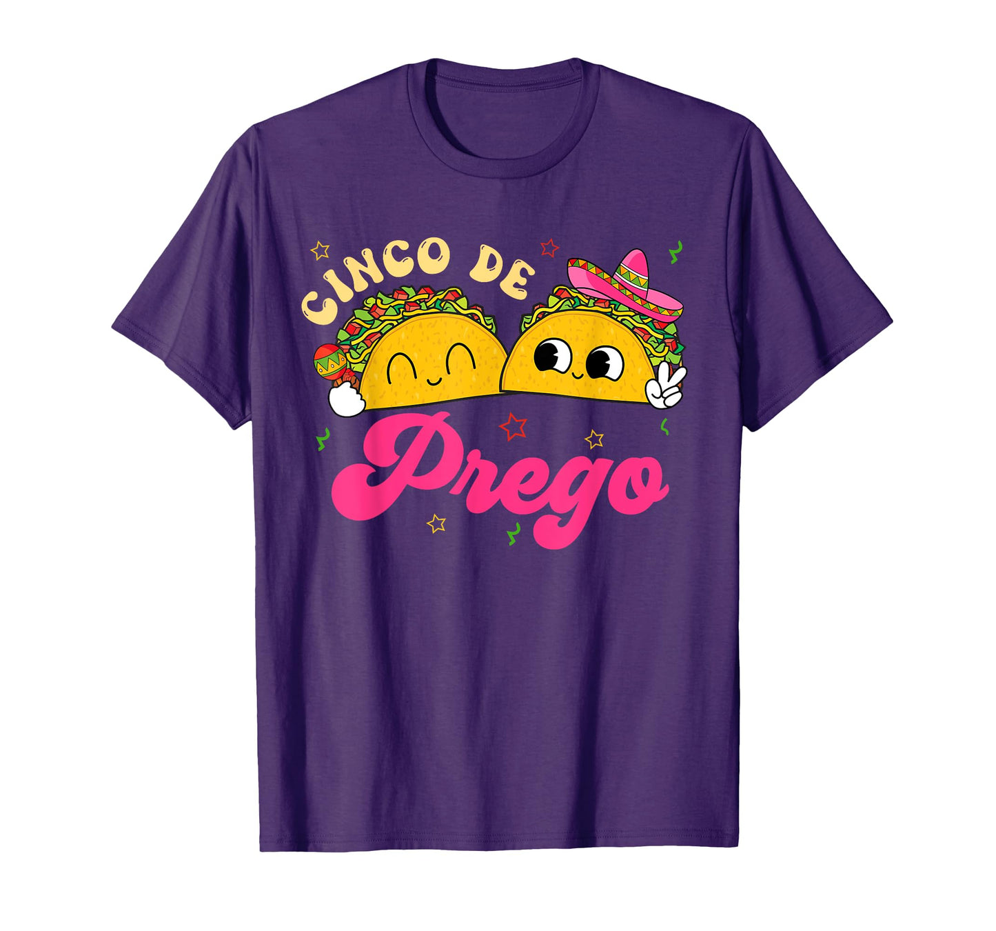 Cinco De Prego Taco Sombrero Pregnancy Announcement Reveal T-Shirt