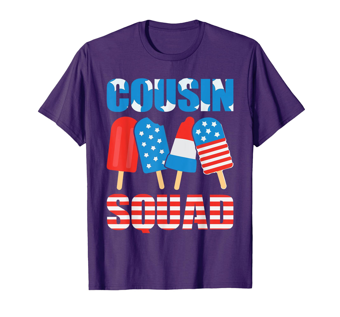 4th Of July Cousin Squad Crew Funny American Ice Pops Summer Women Kids Men T-Shirt