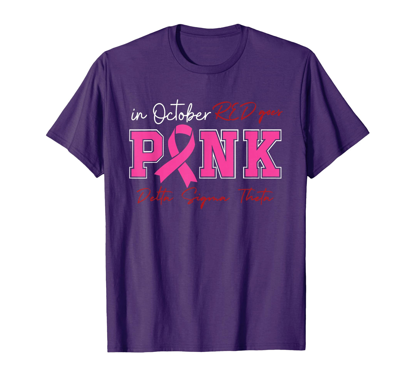 Deltas Wear Pink Breast Cancer Awareness Pink Ribbon T-Shirt