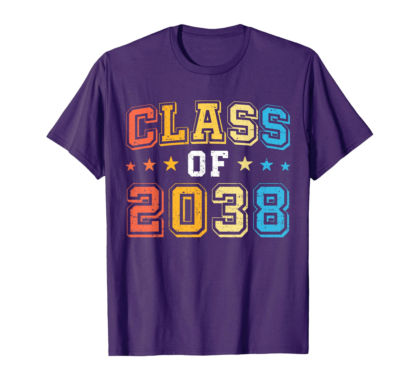 Class of 2038 Retro First Day of Kindergarten Kids Teachers T-Shirt