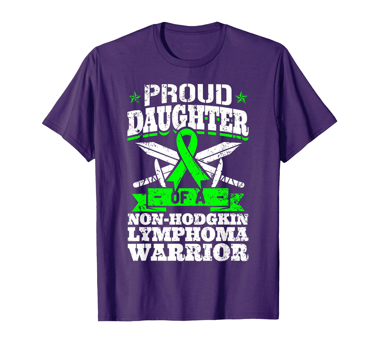 Non-Hodgkin Lymphoma Daughter Proud Daughter T-Shirt - Black, Women's, Small, Short Sleeve, Classic Fit, Crew Neck, Modern, Graphic Design (Awareness Ribbon), Non-Hodgkin Lymphoma Awareness