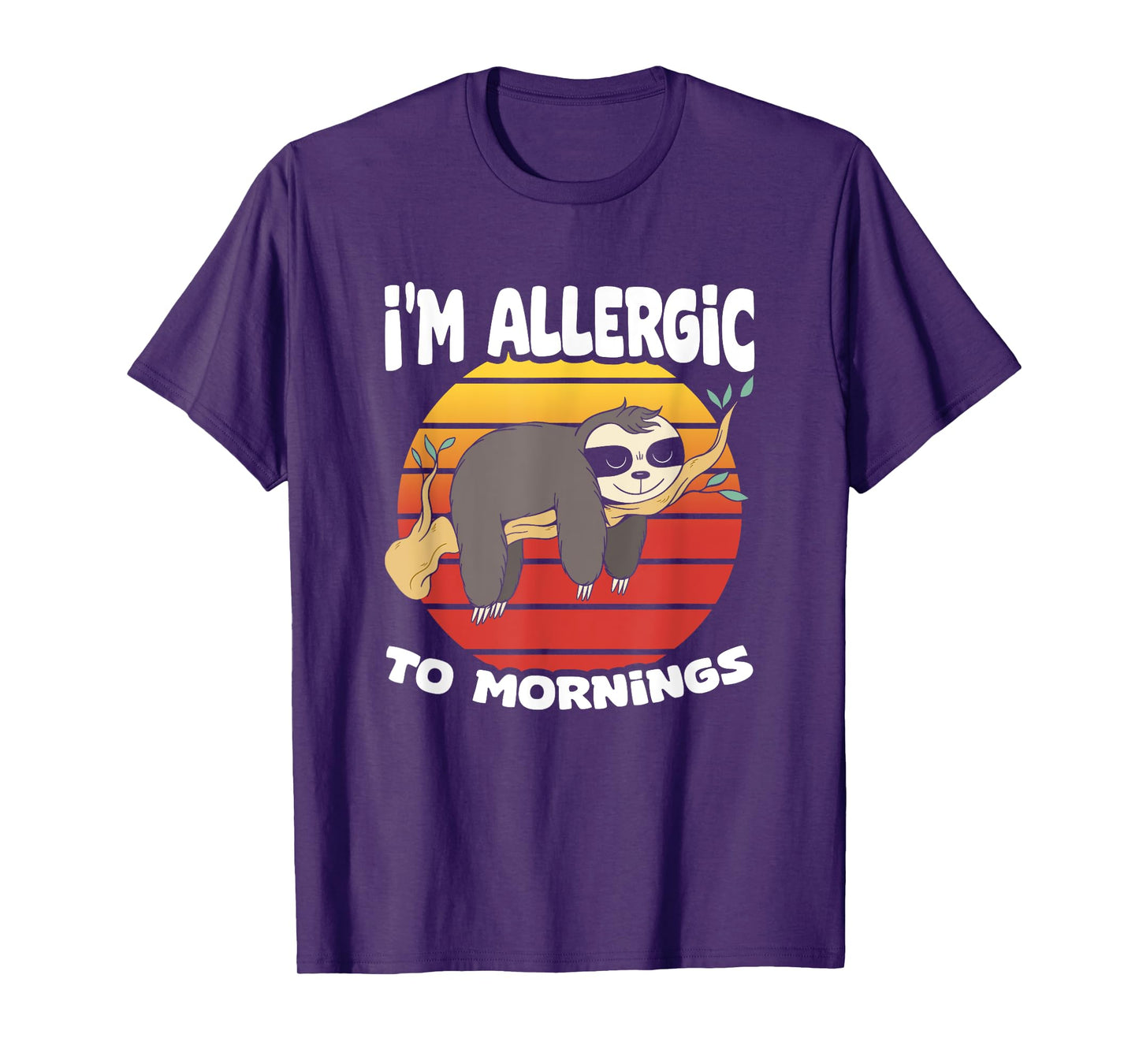 Allergic To Mornings Sloth Animal Sloths Lover Vintage Sloth T-Shirt