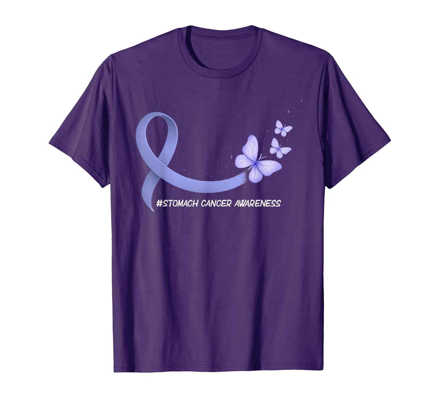 Stomach Cancer Awareness Ribbon Periwinkle Blue Womens Girls T-Shirt