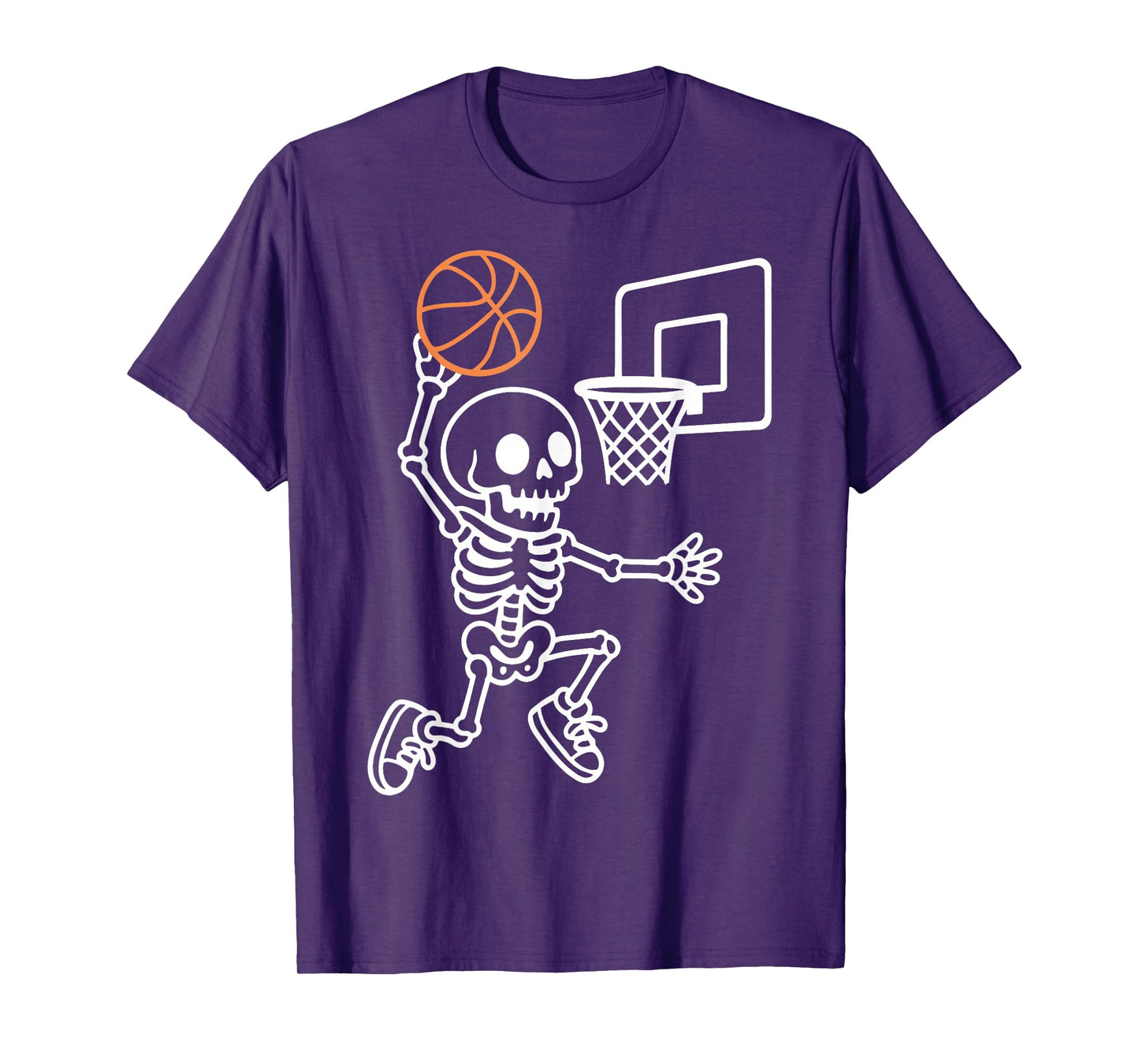 Skeleton Basketball Spooky Halloween Costume Men Boys Kids T-Shirt