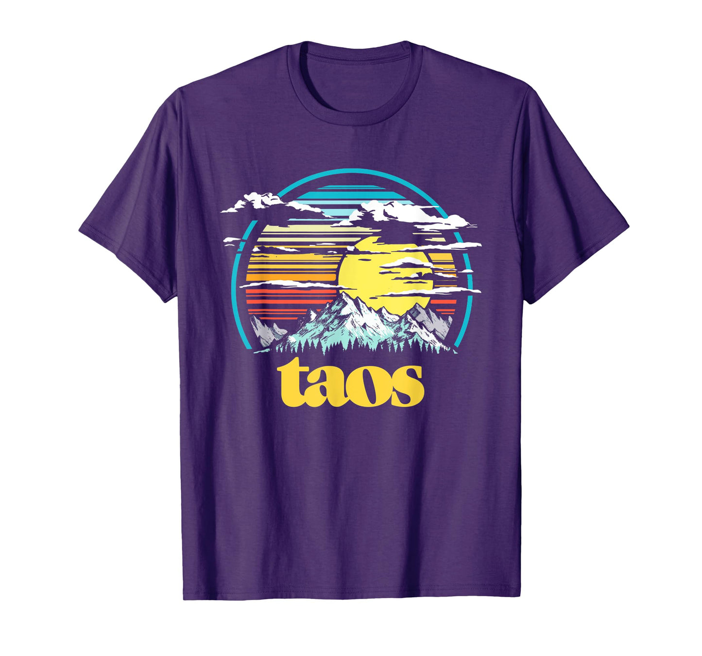 Retro Taos New Mexico Vintage 80s Style Mountains & Sun T-Shirt